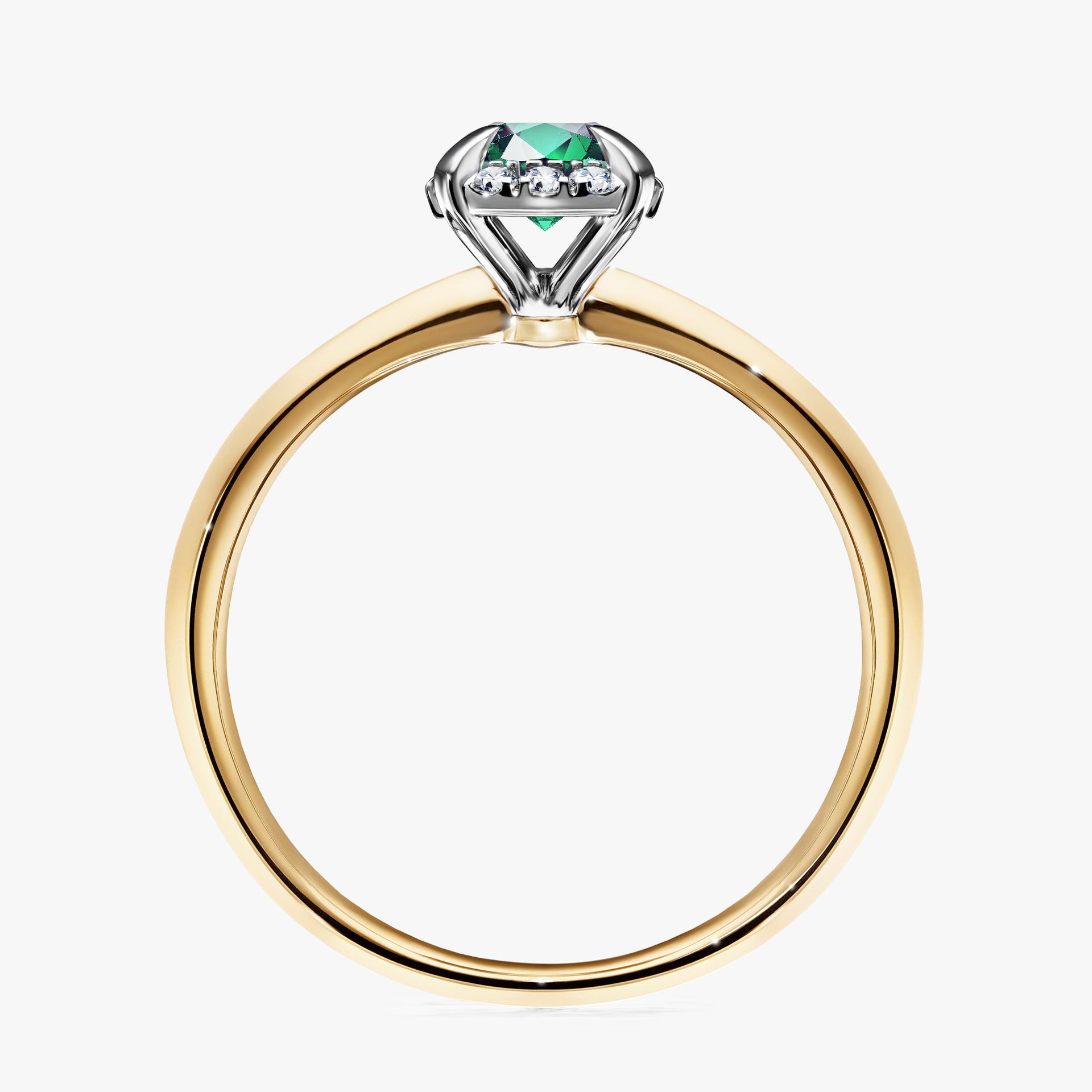 Pierścionek zaręczynowy My Beauty z żółtego złota ze szmaragdem 0,62ct