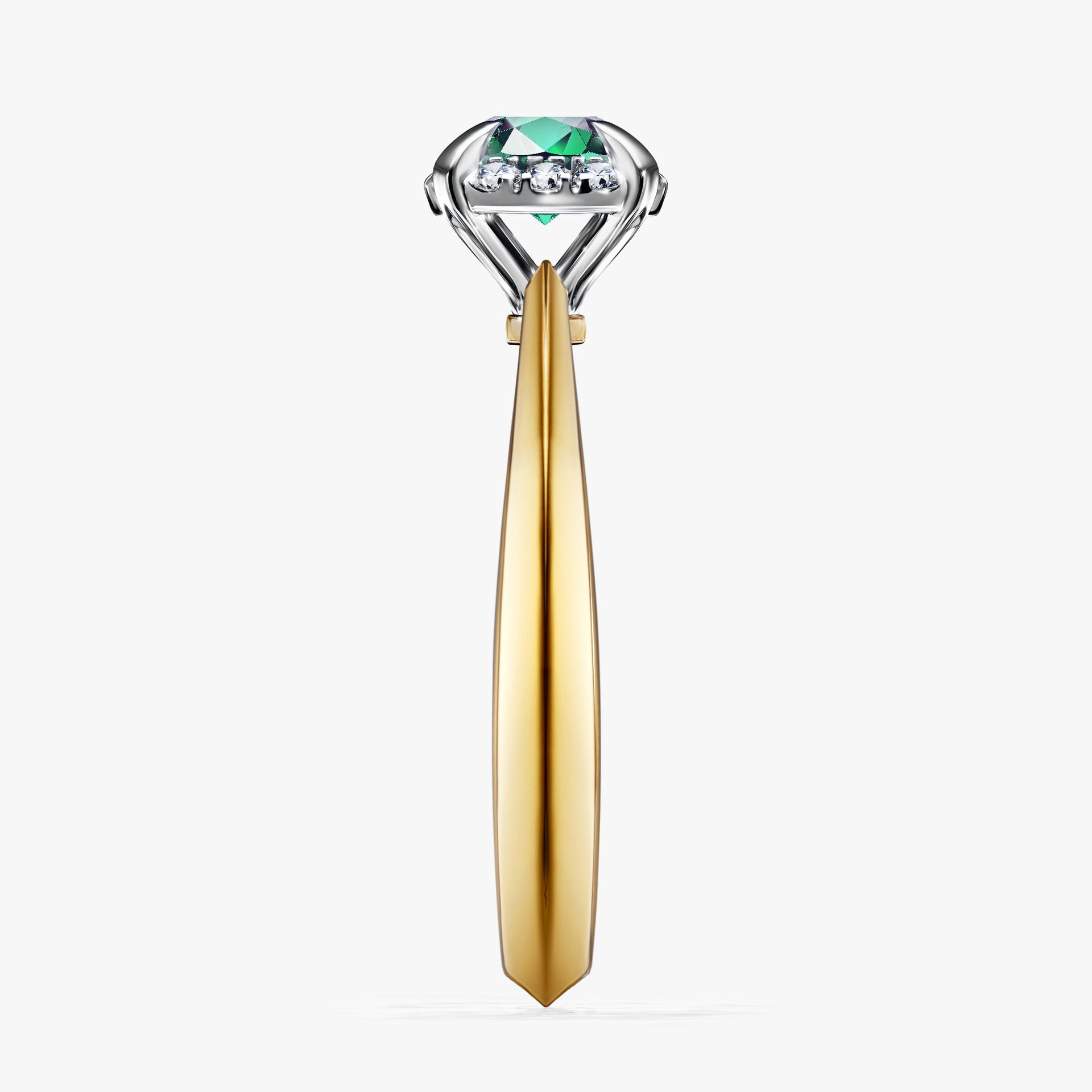 Pierścionek zaręczynowy My Beauty z żółtego złota ze szmaragdem 0,62ct