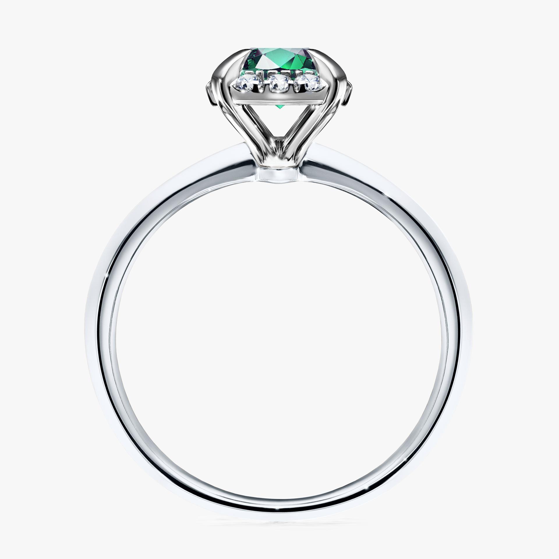 Pierścionek zaręczynowy My Beauty z białego złota ze szmaragdem 0,98ct