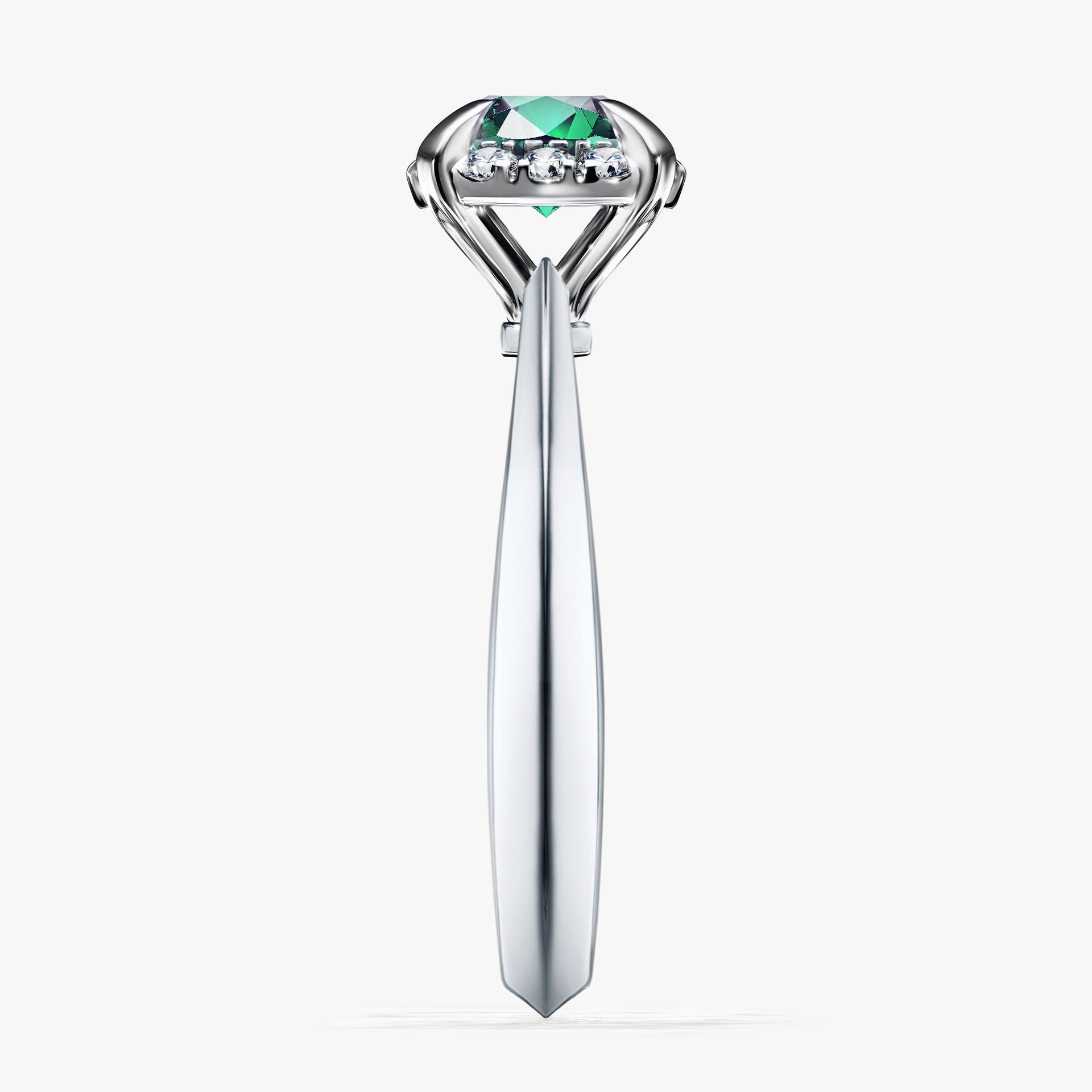 Pierścionek zaręczynowy My Beauty z białego złota ze szmaragdem 0,98ct