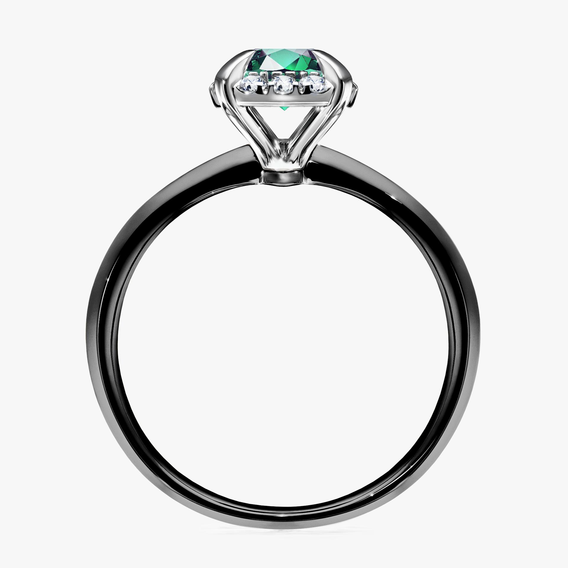 Pierścionek zaręczynowy My Beauty z czarnego złota ze szmaragdem 0,98ct