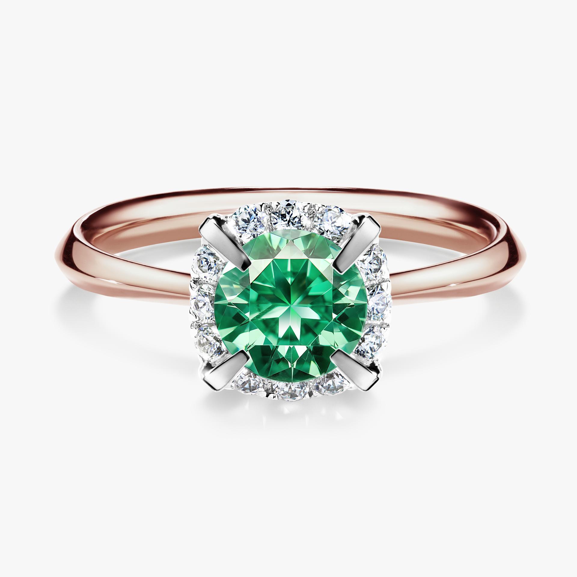 Pierścionek zaręczynowy My Beauty z różowego złota ze szmaragdem 0,98ct