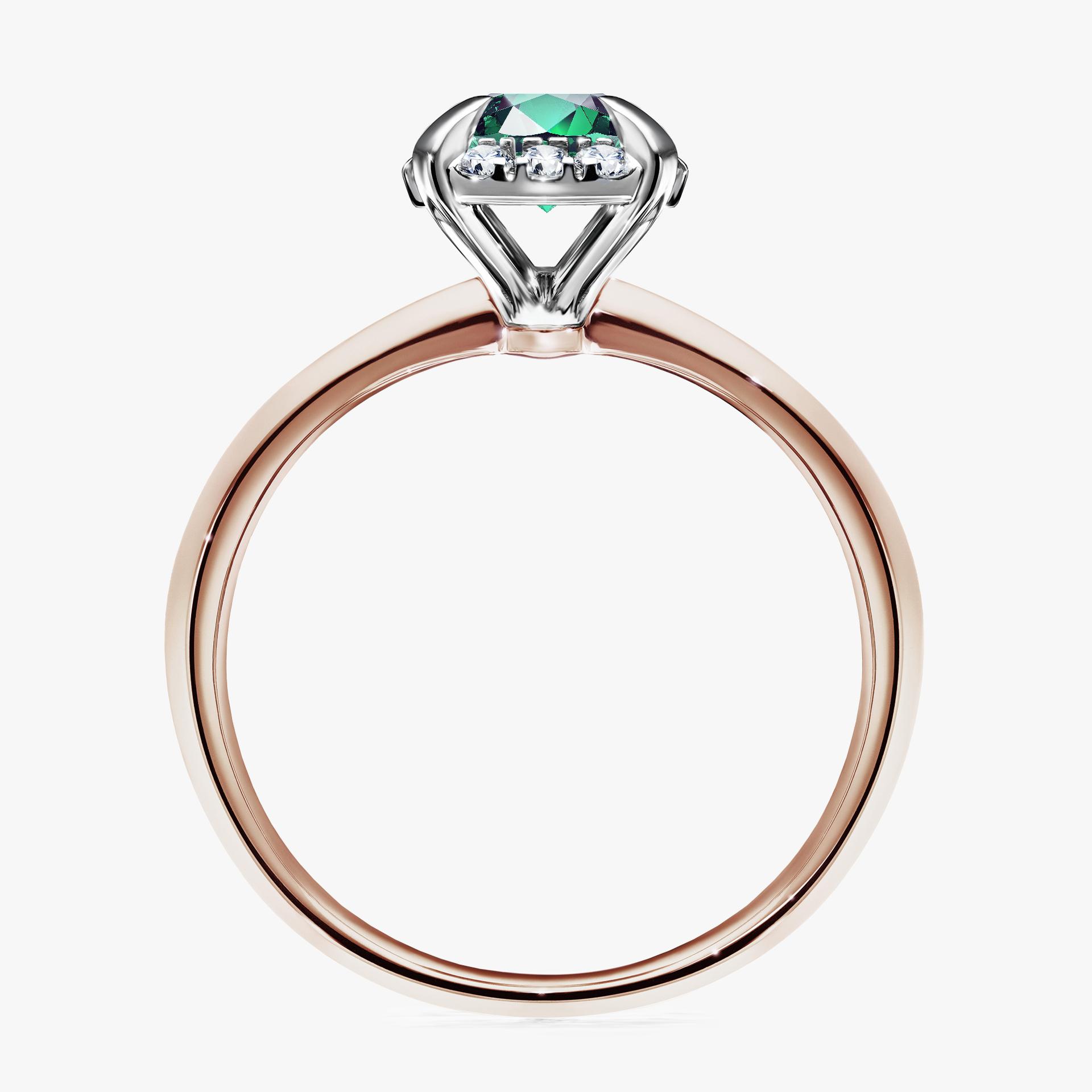 Pierścionek zaręczynowy My Beauty z różowego złota ze szmaragdem 0,98ct