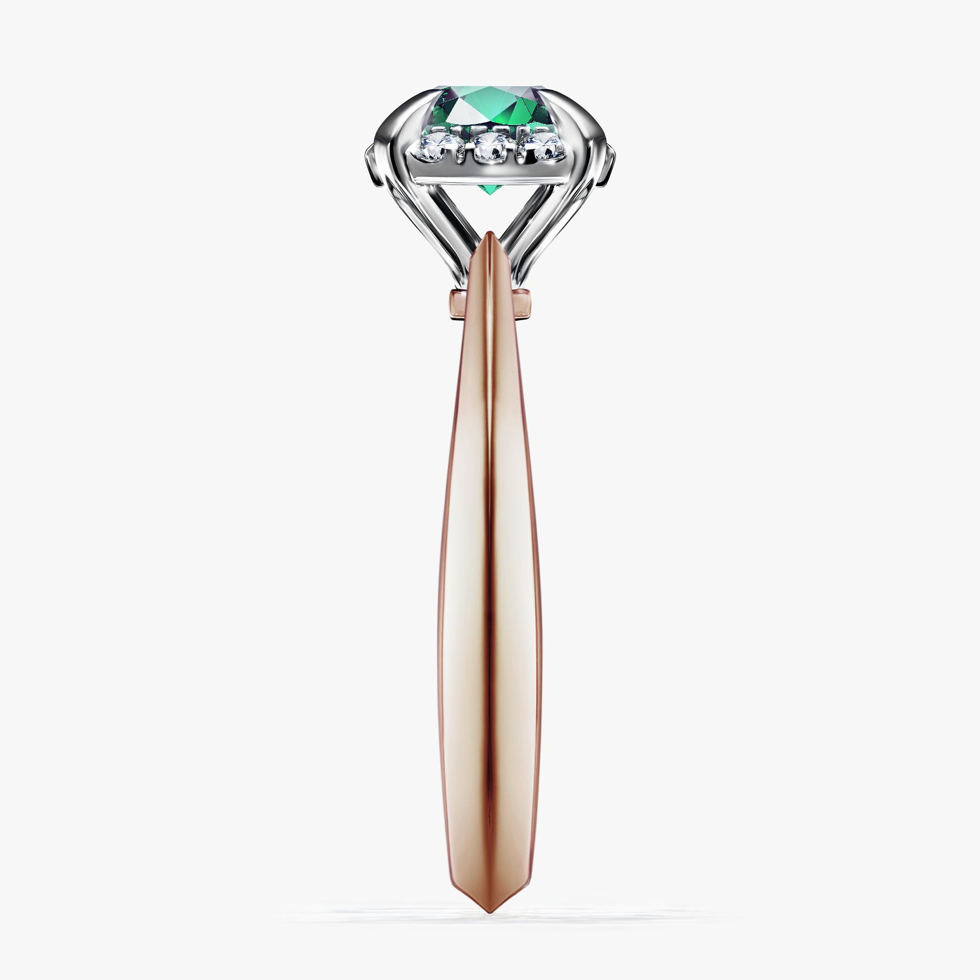 Pierścionek zaręczynowy My Beauty z różowego złota ze szmaragdem 0,98ct