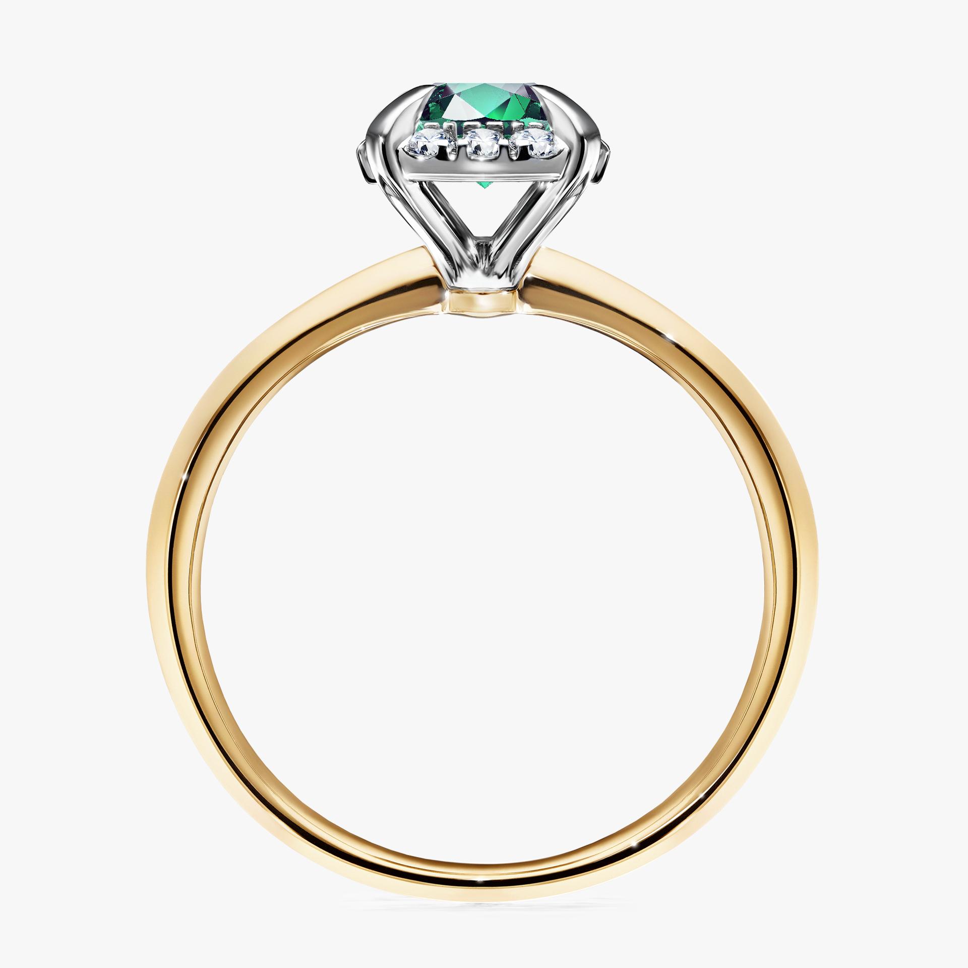 Pierścionek zaręczynowy My Beauty z żółtego złota ze szmaragdem 0,98ct