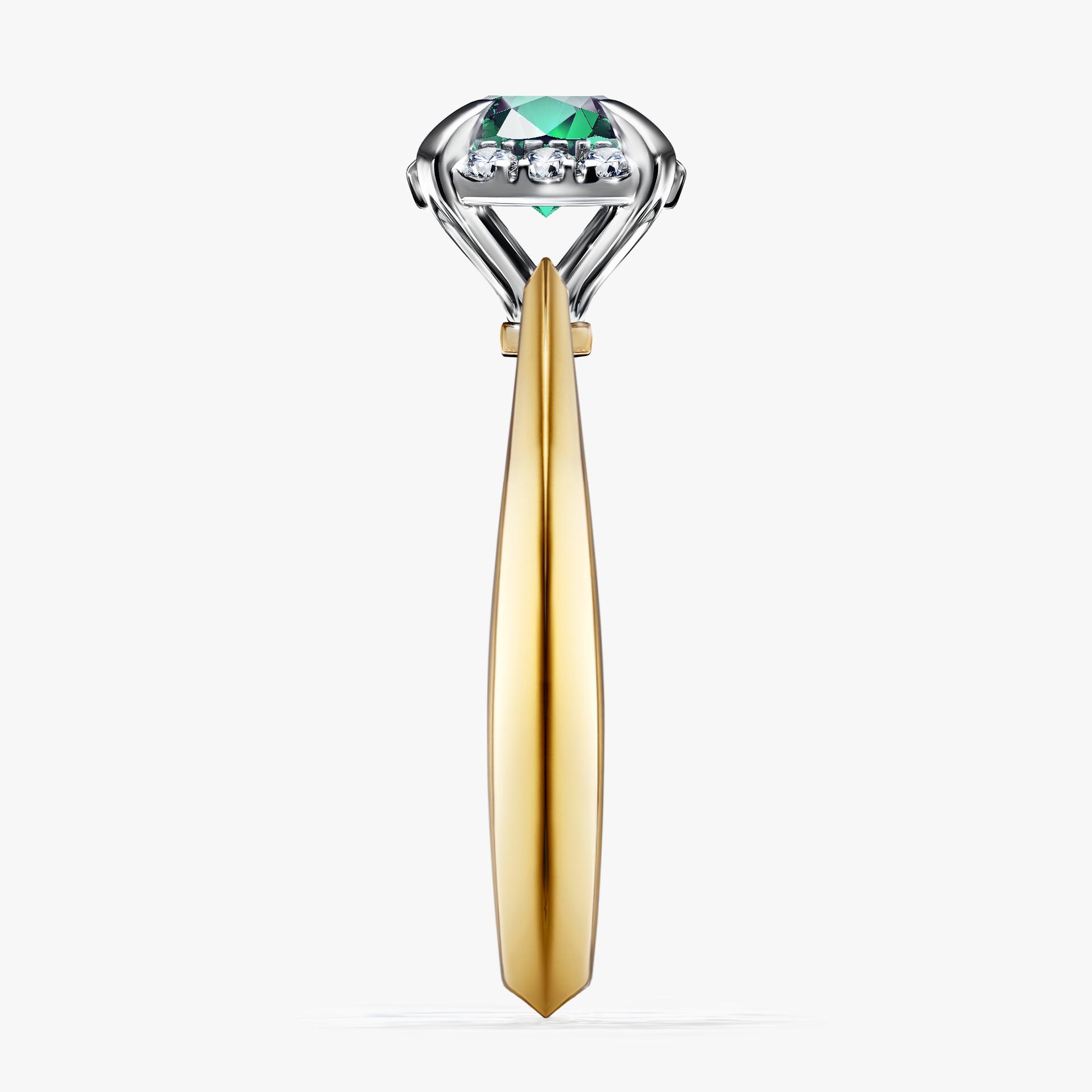 Pierścionek zaręczynowy My Beauty z żółtego złota ze szmaragdem 0,98ct
