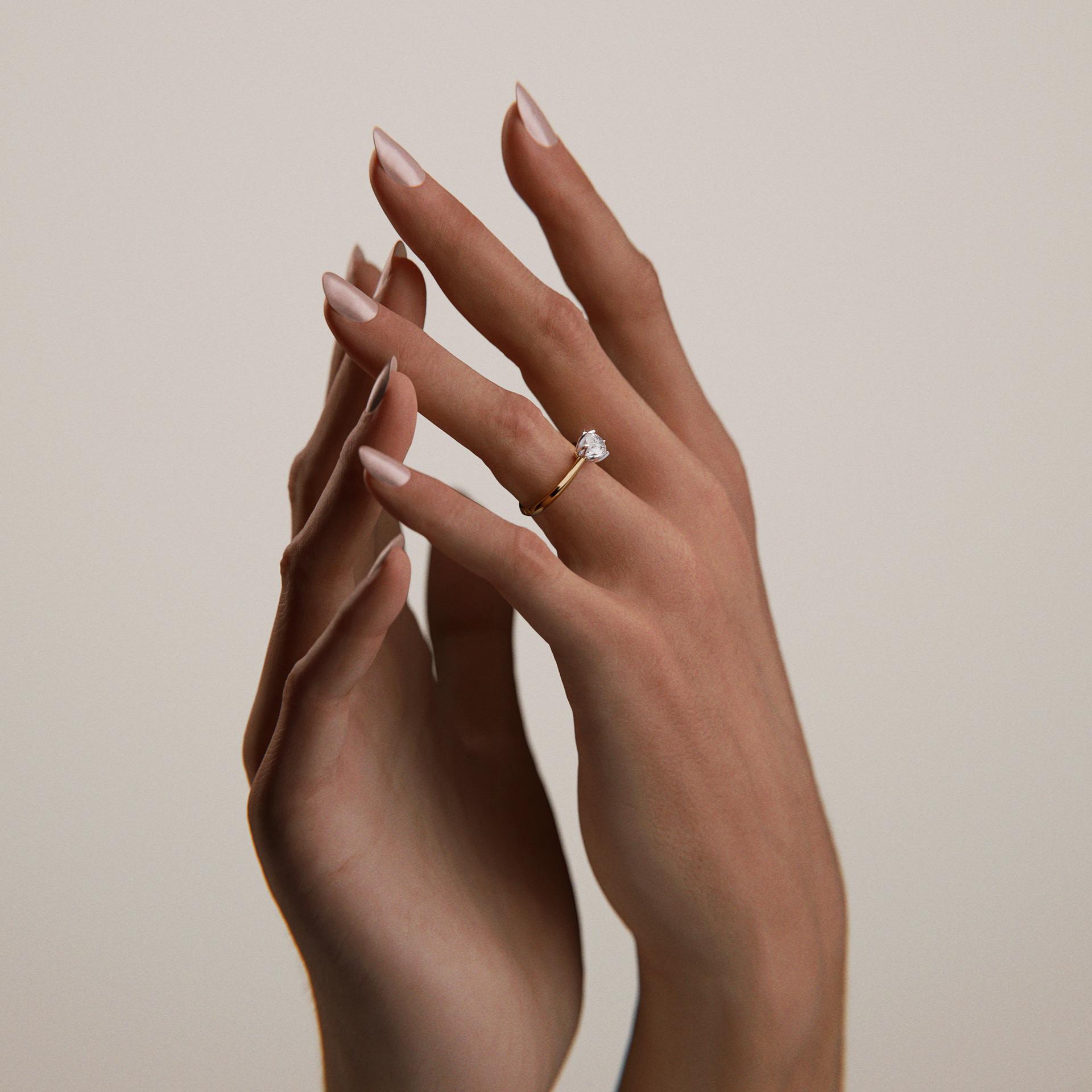 Pierścionek zaręczynowy My Daisy z żółtego złota z diamentem laboratoryjnym 0,80ct