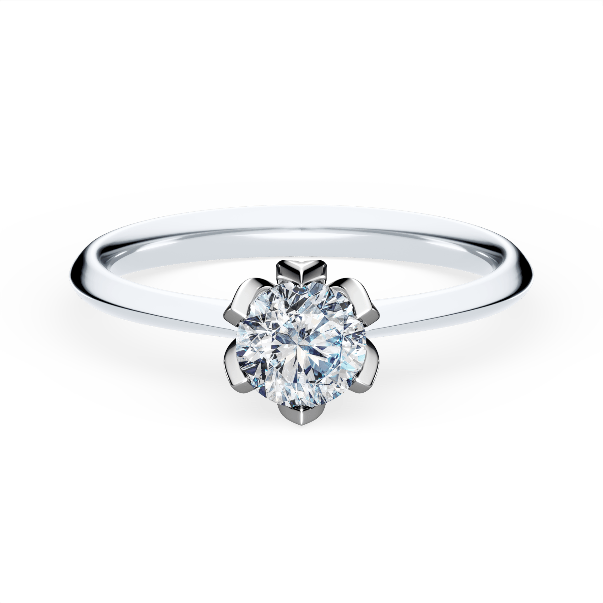 Pierścionek zaręczynowy My Daisy z białego złota z diamentem laboratoryjnym 0,50ct