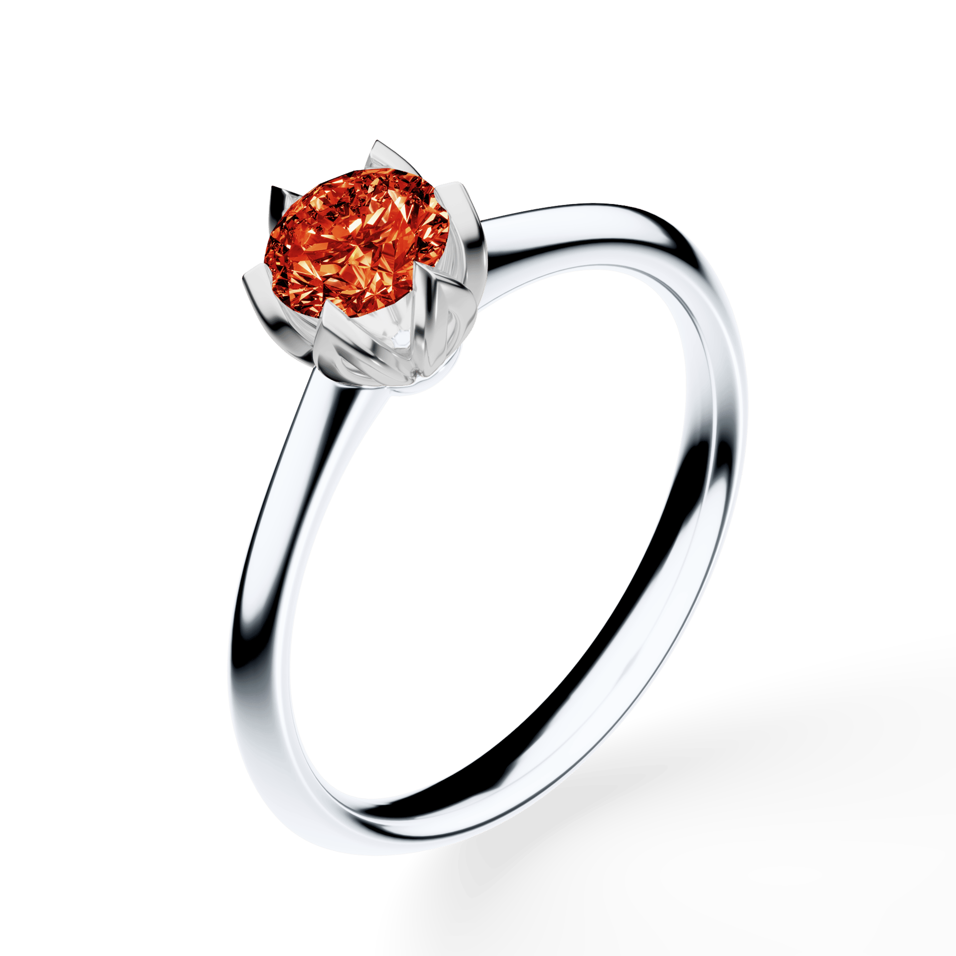 Pierścionek zaręczynowy My Daisy z białego złota z czerwonym diamentem laboratoryjnym 0,50ct