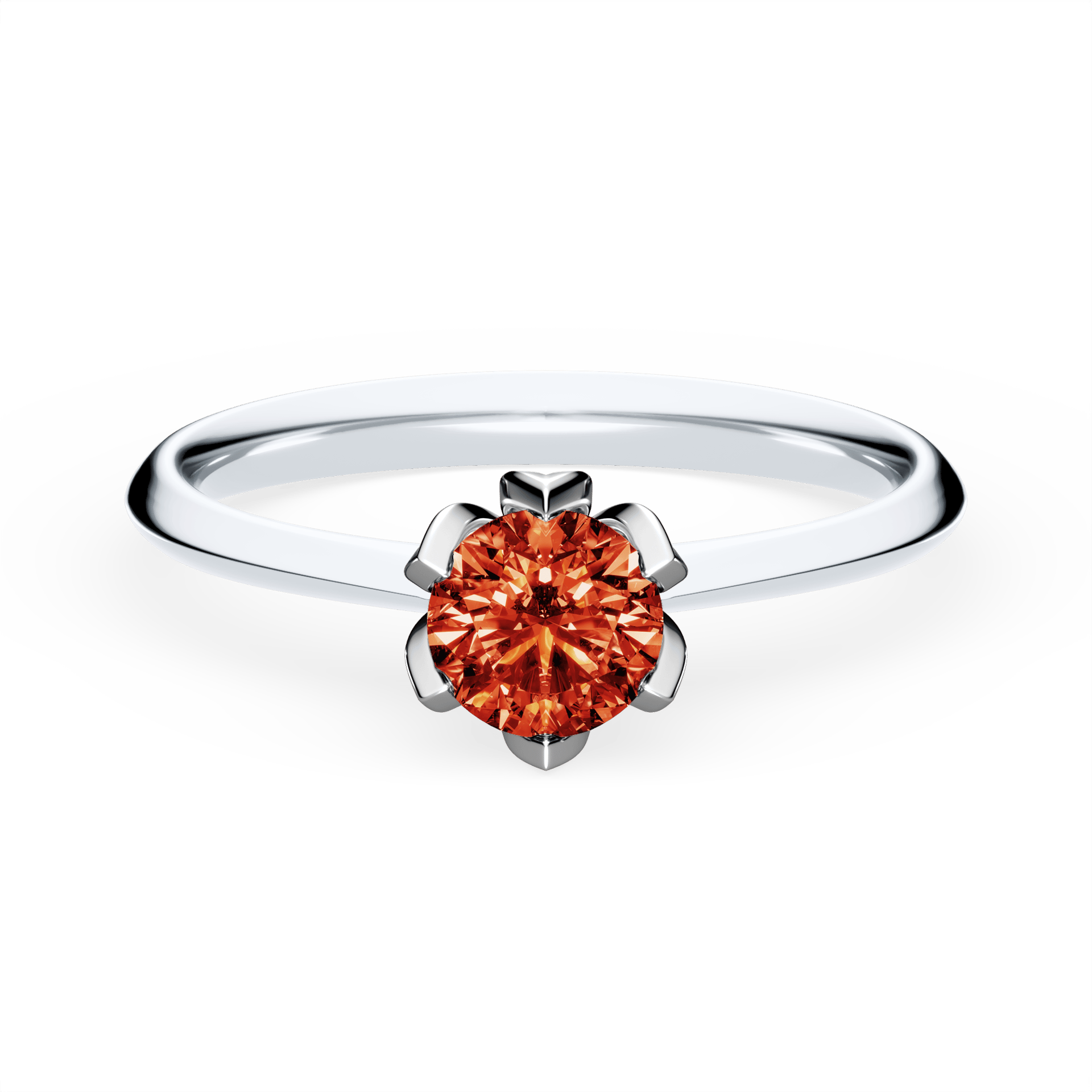 Pierścionek zaręczynowy My Daisy z białego złota z czerwonym diamentem laboratoryjnym 0,50ct