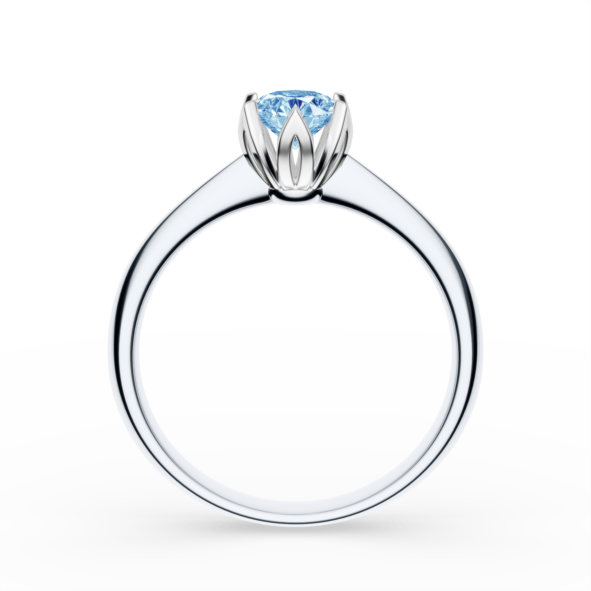 Pierścionek zaręczynowy My Daisy z białego złota z niebieskim diamentem laboratoryjnym 0,50ct