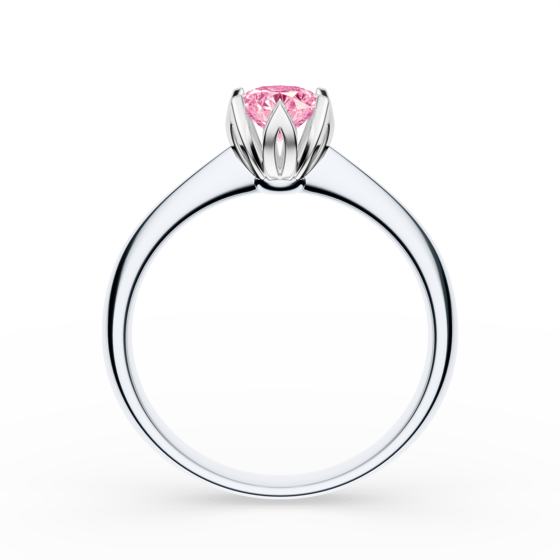 Pierścionek zaręczynowy My Daisy z białego złota z różowym diamentem laboratoryjnym 0,50ct