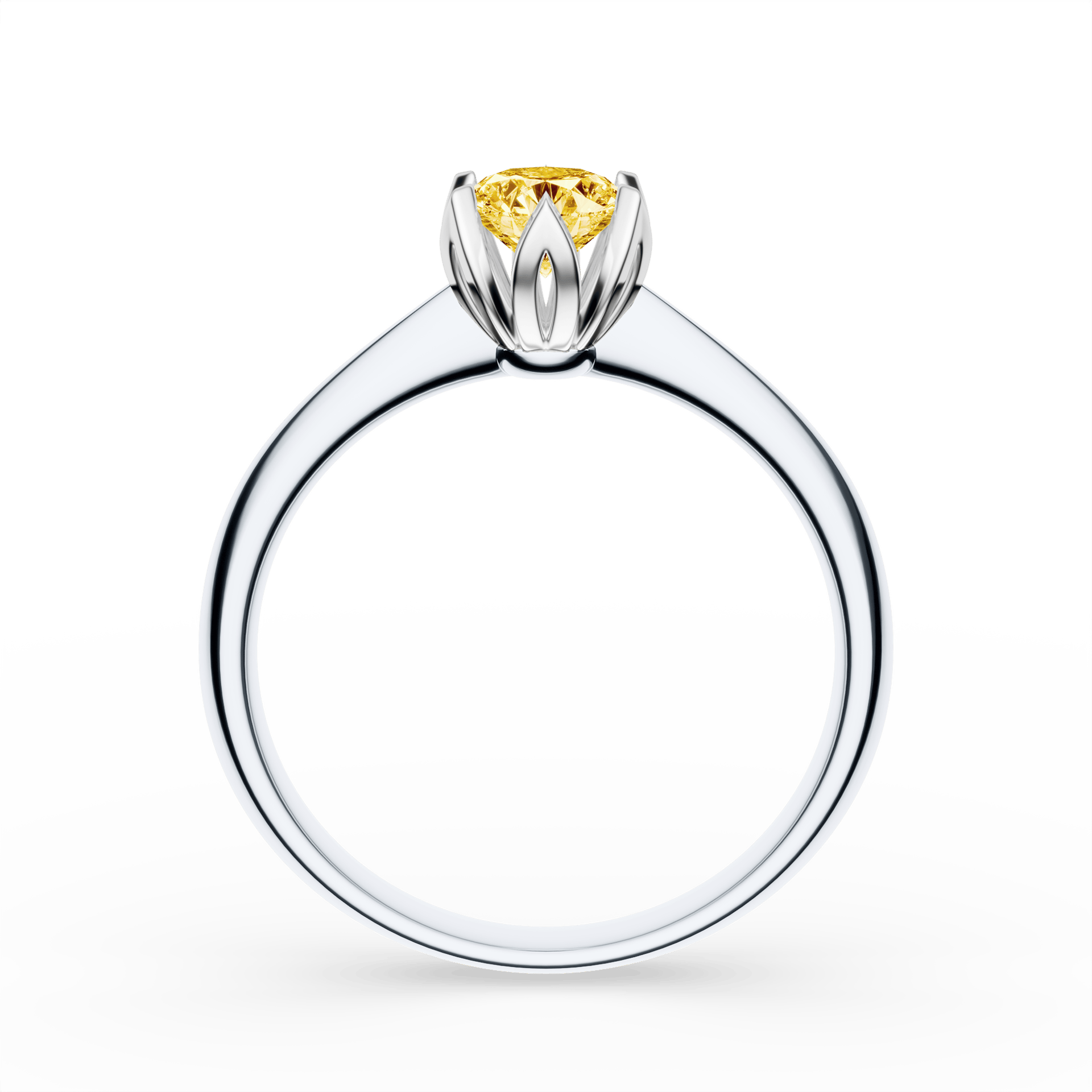 Pierścionek zaręczynowy My Daisy z białego złota z żółtym diamentem laboratoryjnym 0,50ct