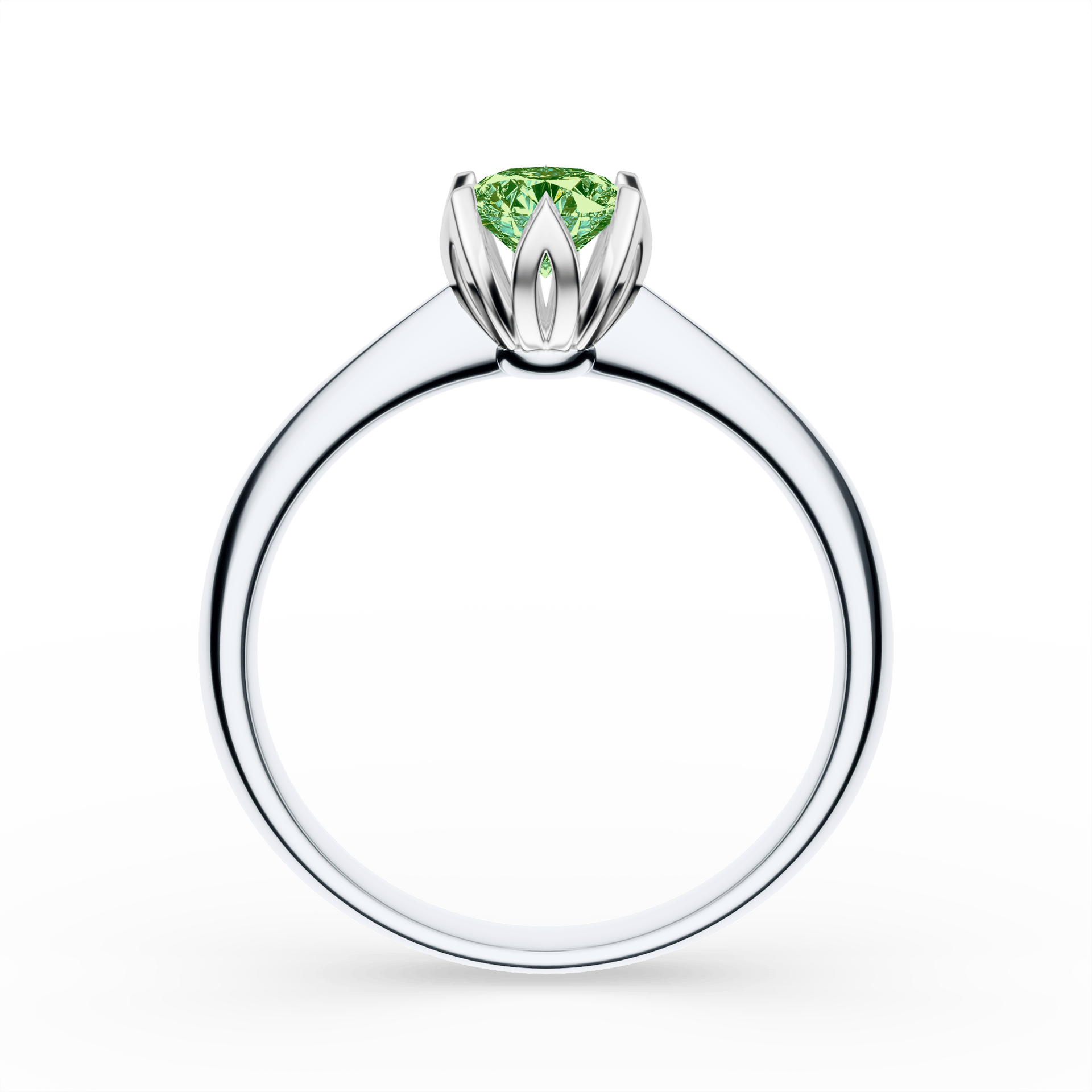 Pierścionek zaręczynowy My Daisy z białego złota z ciemnym zielonym diamentem laboratoryjnym 0,50ct