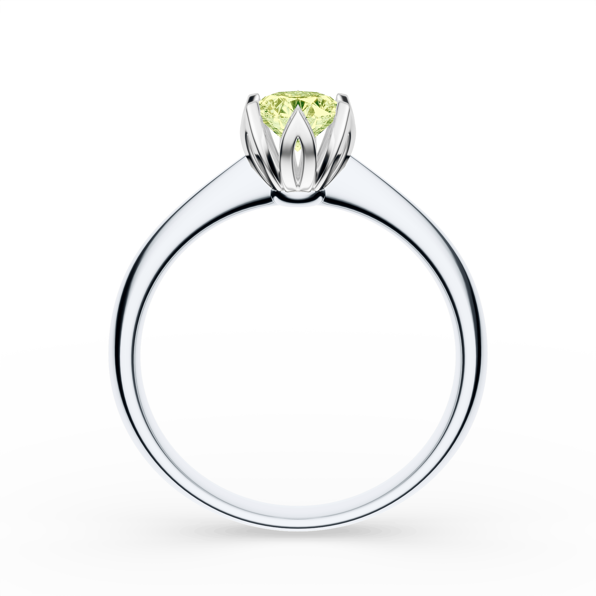 Pierścionek zaręczynowy My Daisy z białego złota z jasnym zielonym diamentem laboratoryjnym 0,50ct