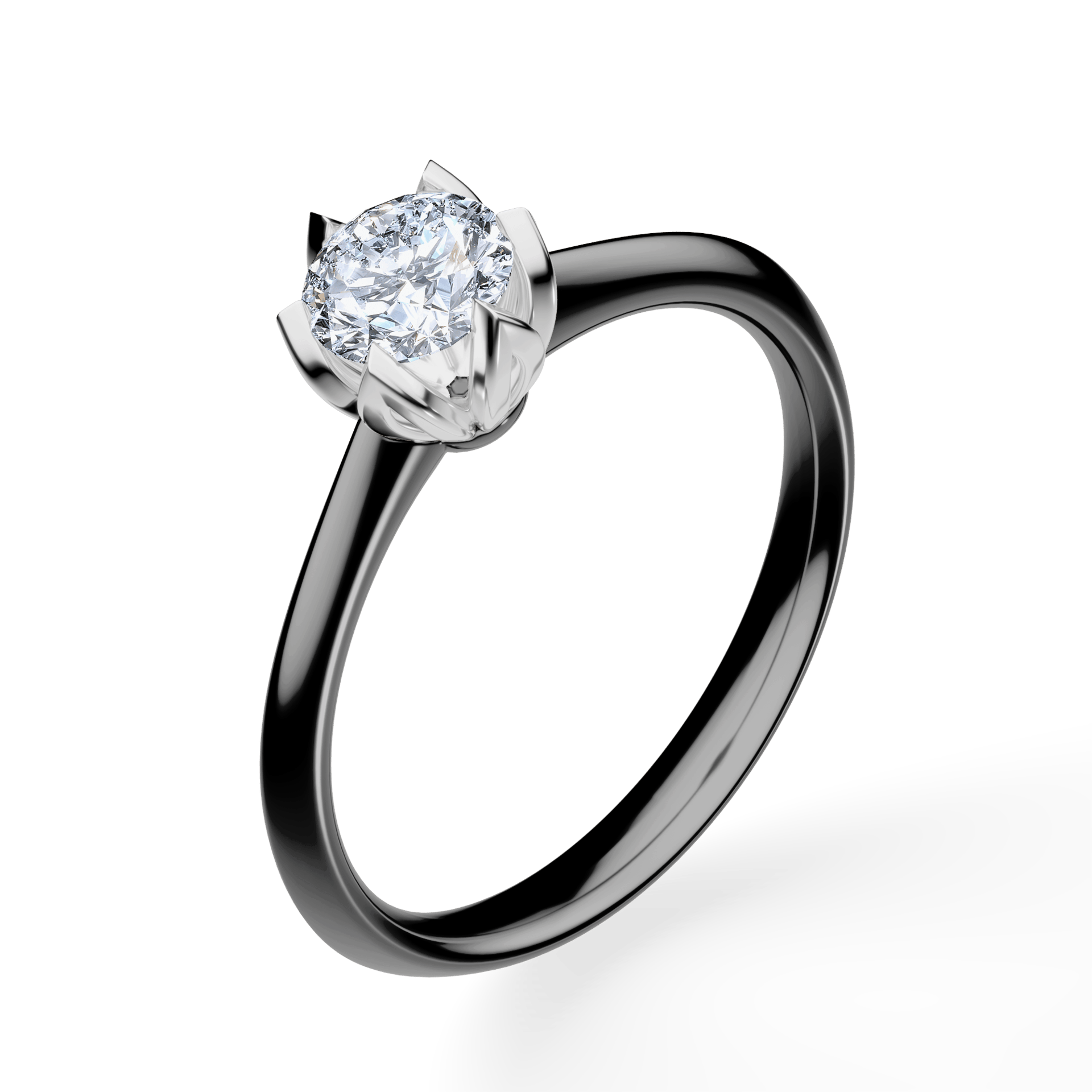 Pierścionek zaręczynowy My Daisy z czarnego złota z diamentem naturalnym 0,50ct