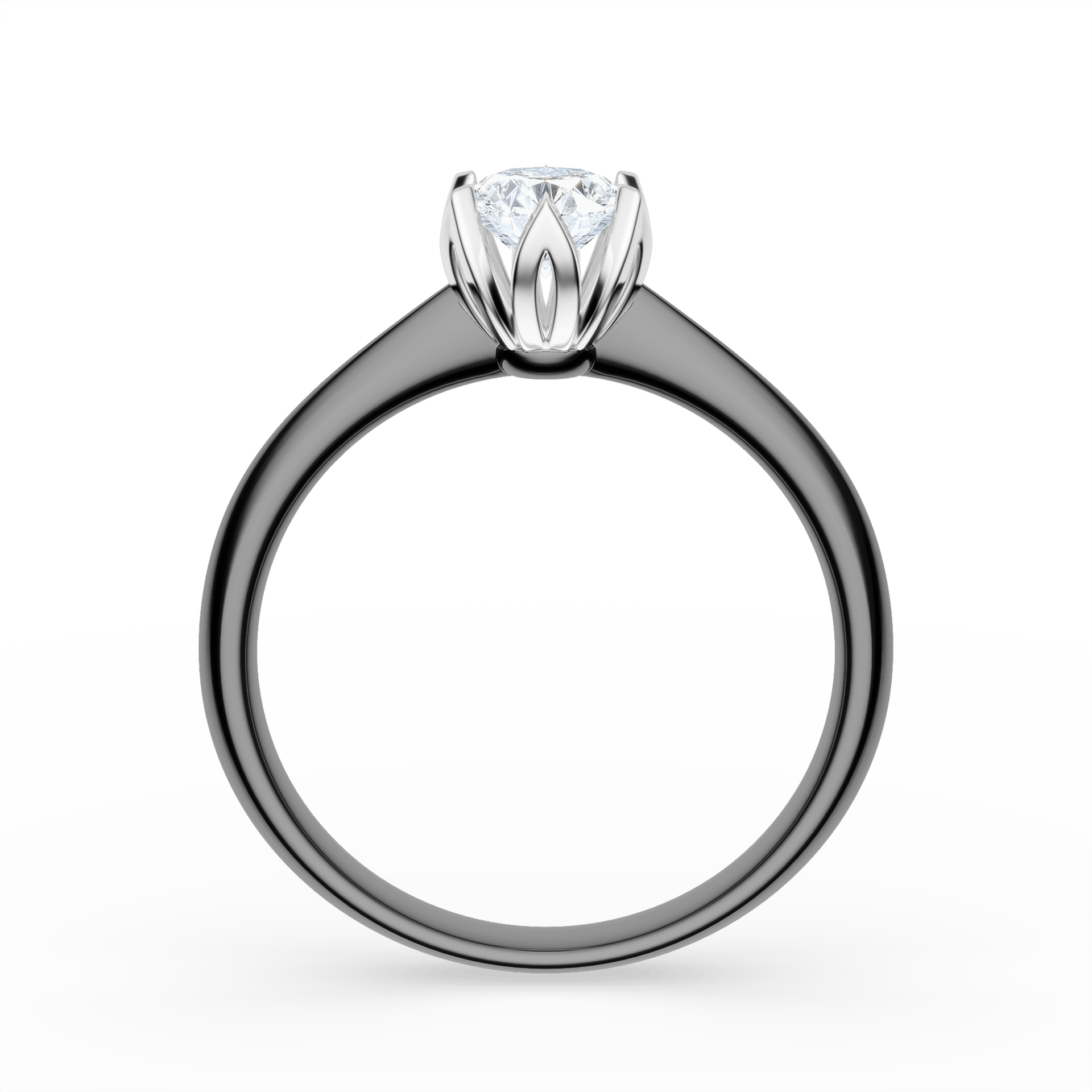 Pierścionek zaręczynowy My Daisy z czarnego złota z diamentem naturalnym 0,50ct