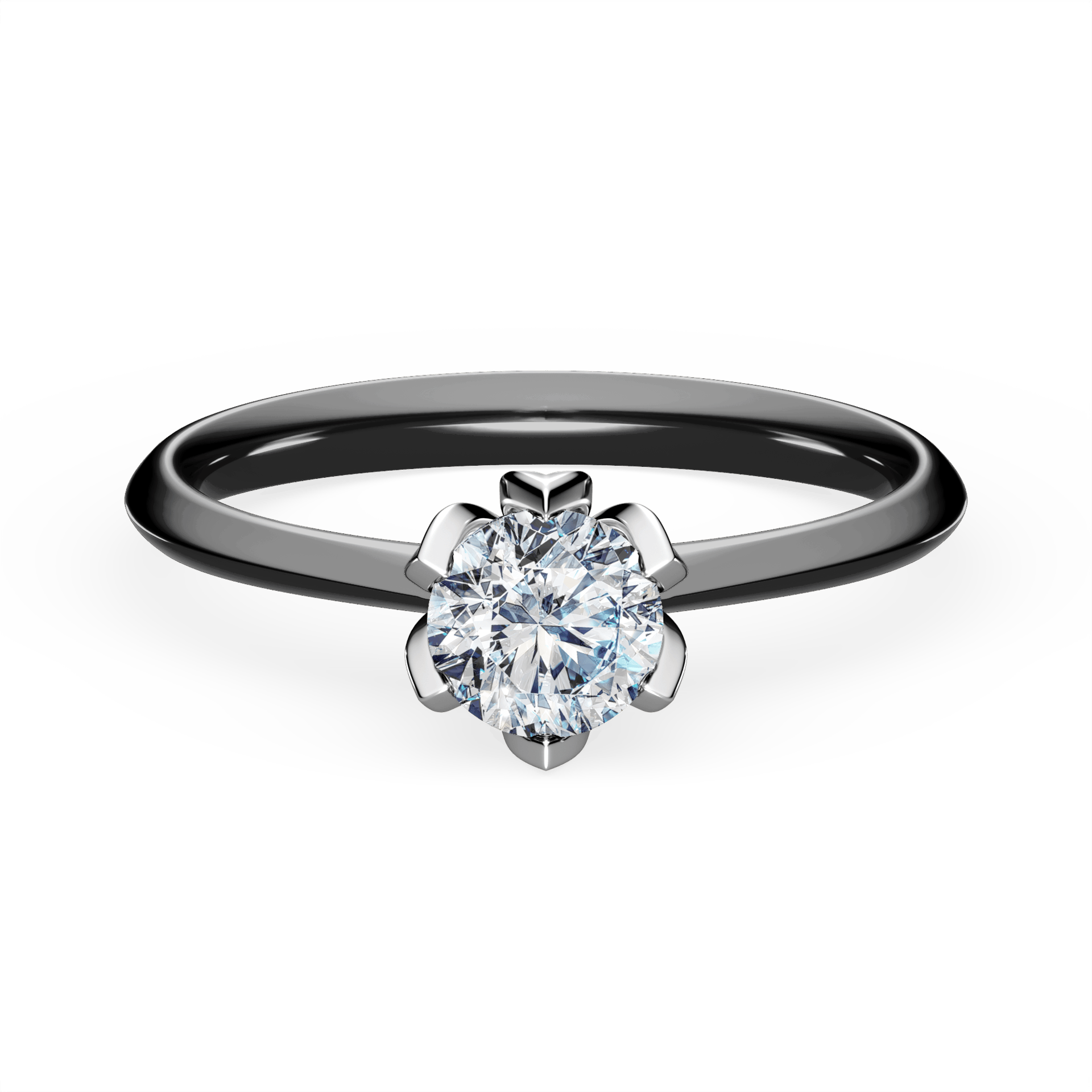 Pierścionek zaręczynowy My Daisy z czarnego złota z diamentem laboratoryjnym 0,50ct