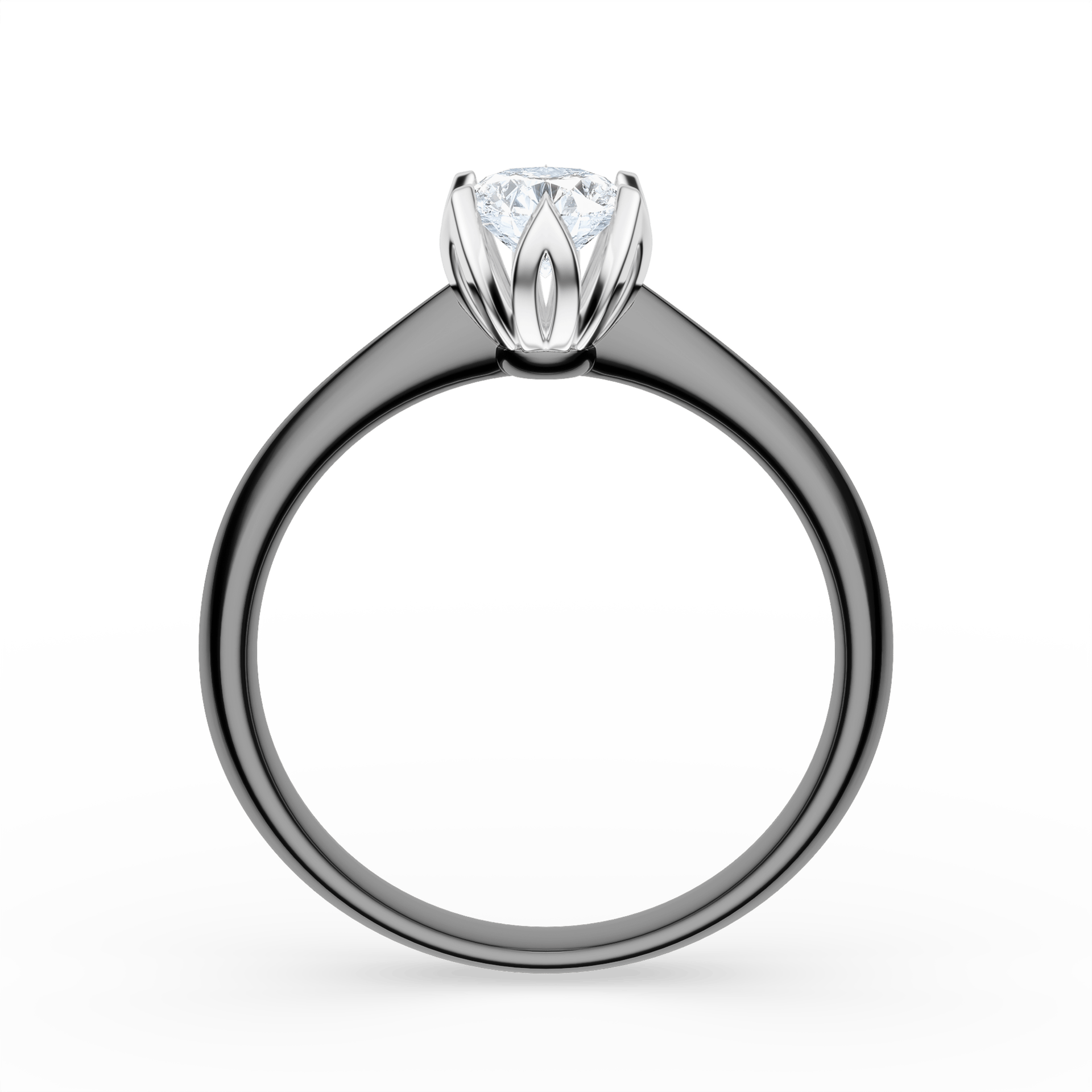 Pierścionek zaręczynowy My Daisy z czarnego złota z diamentem laboratoryjnym 0,50ct