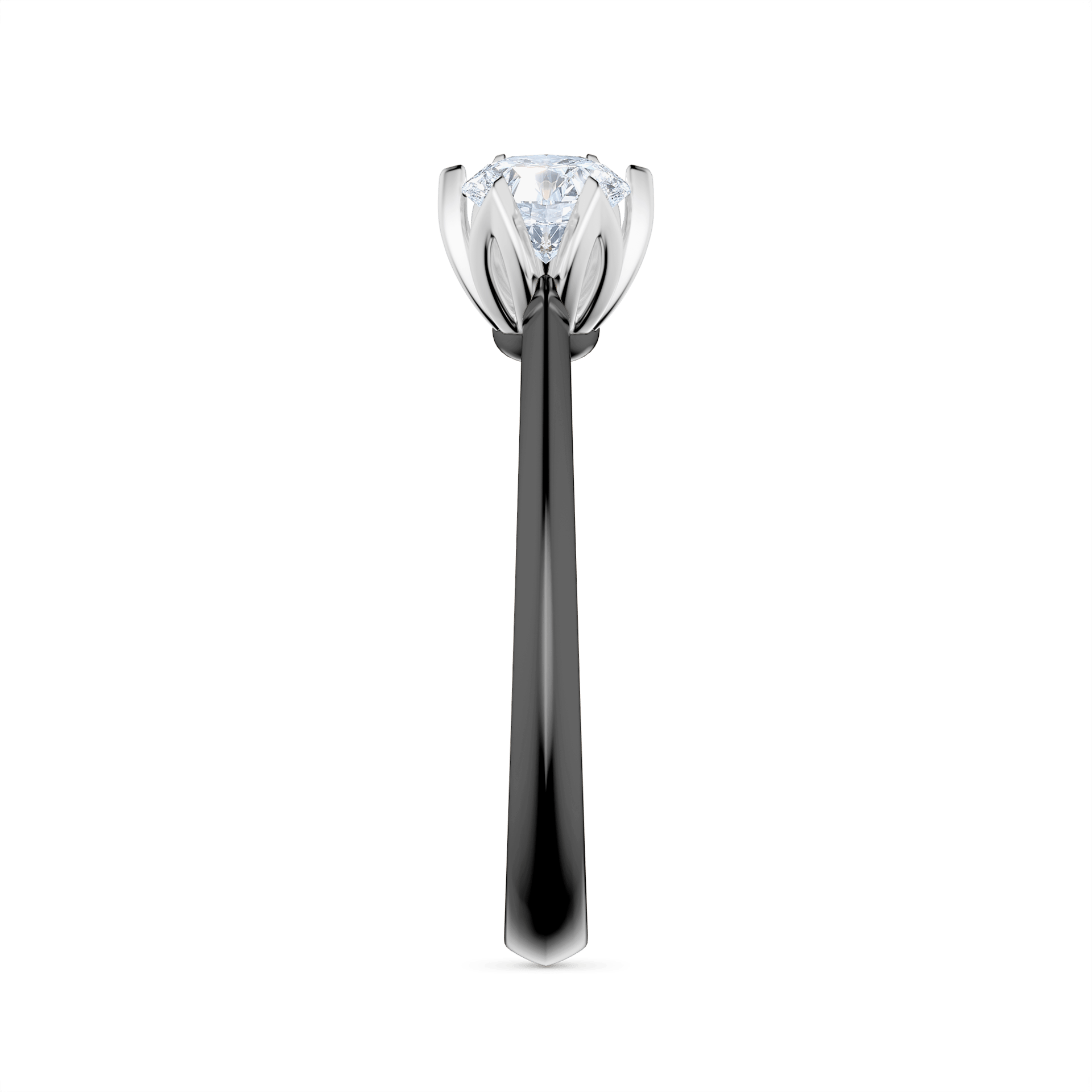 Pierscionek zareczynowy my daisy czarne zloto diament lab 0 50ct 4