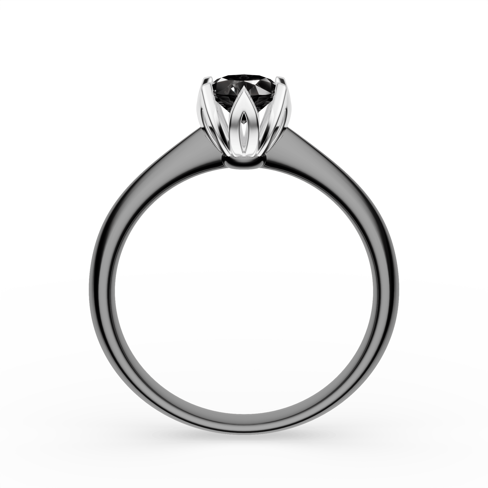 Pierścionek zaręczynowy My Daisy z czarnego złota z czarnym diamentem laboratoryjnym 0,50ct