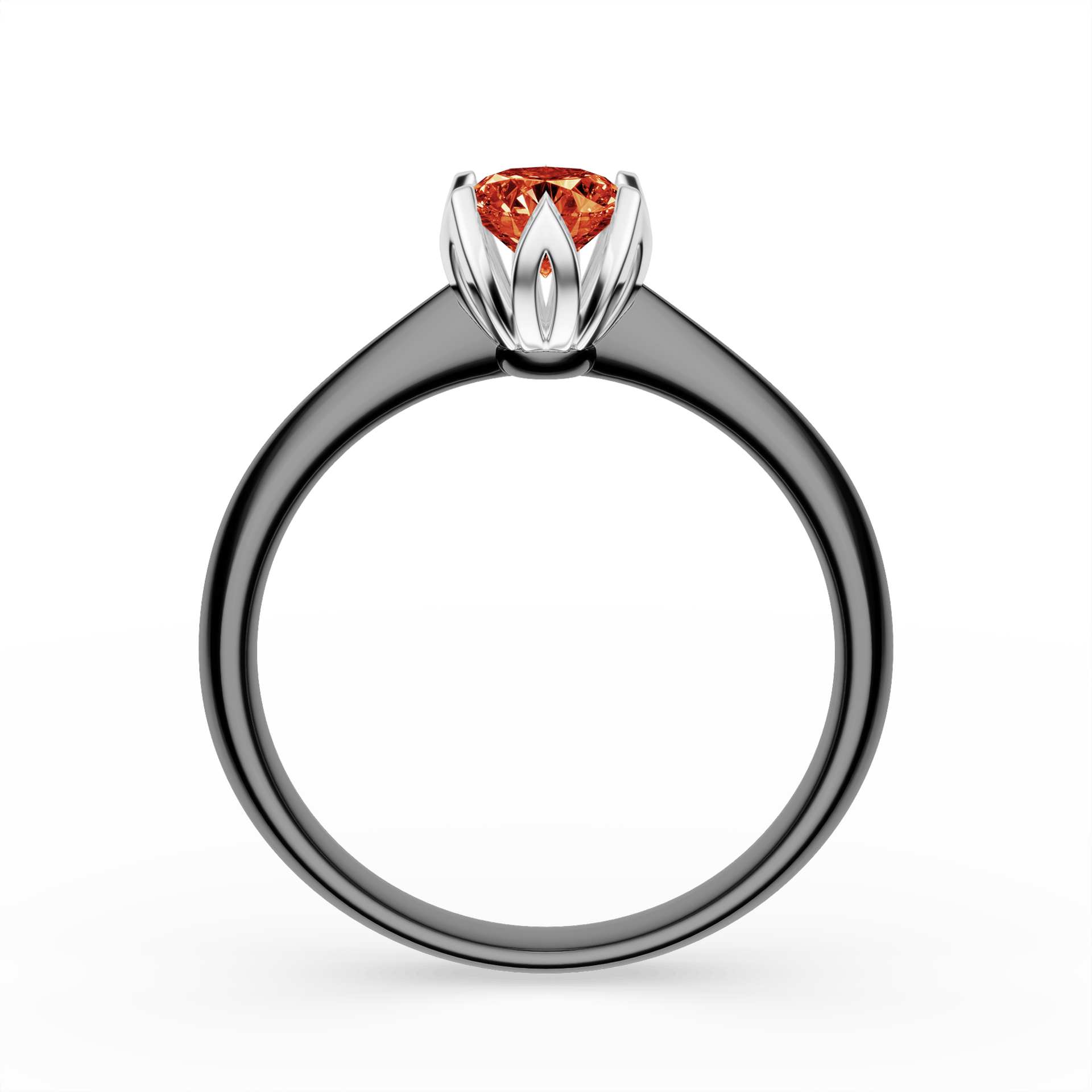 Pierścionek zaręczynowy My Daisy z czarnego złota z czerwonym diamentem laboratoryjnym 0,50ct