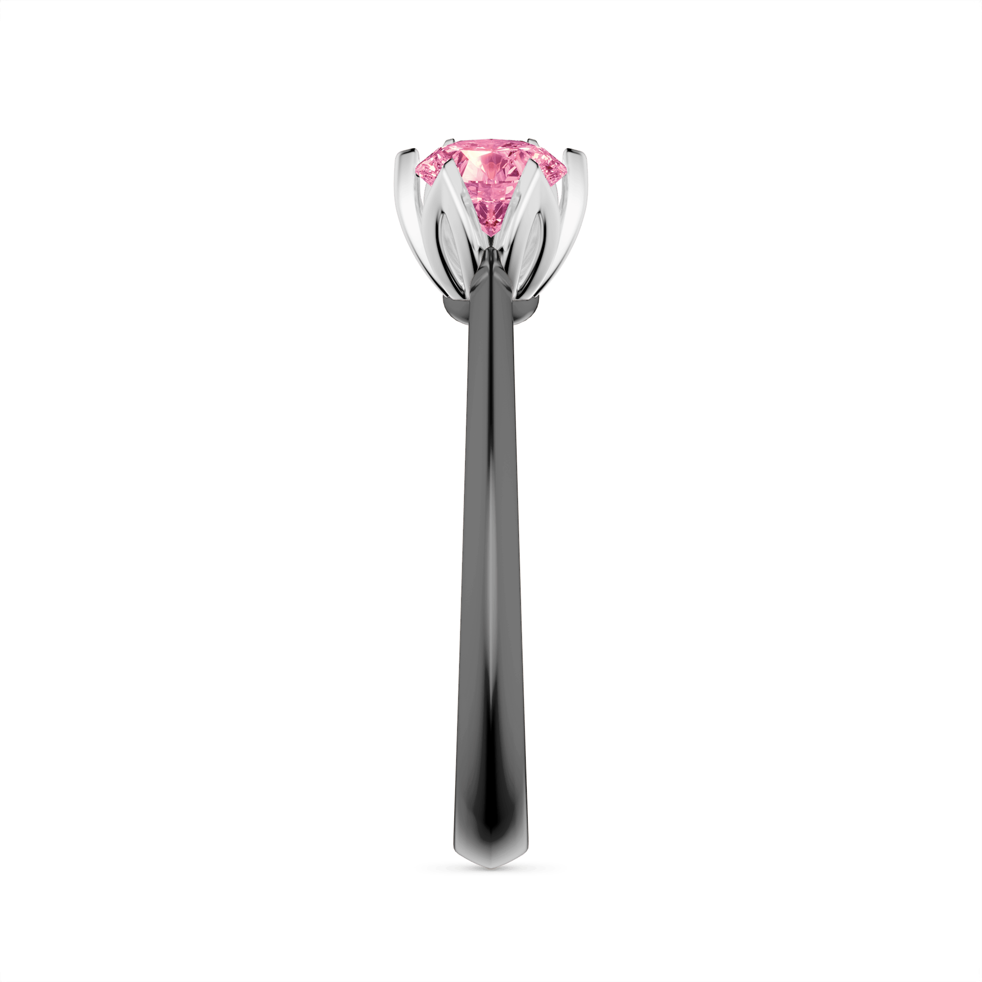 Pierscionek zareczynowy my daisy czarne zloto diament lab rozowy 0 50ct 4