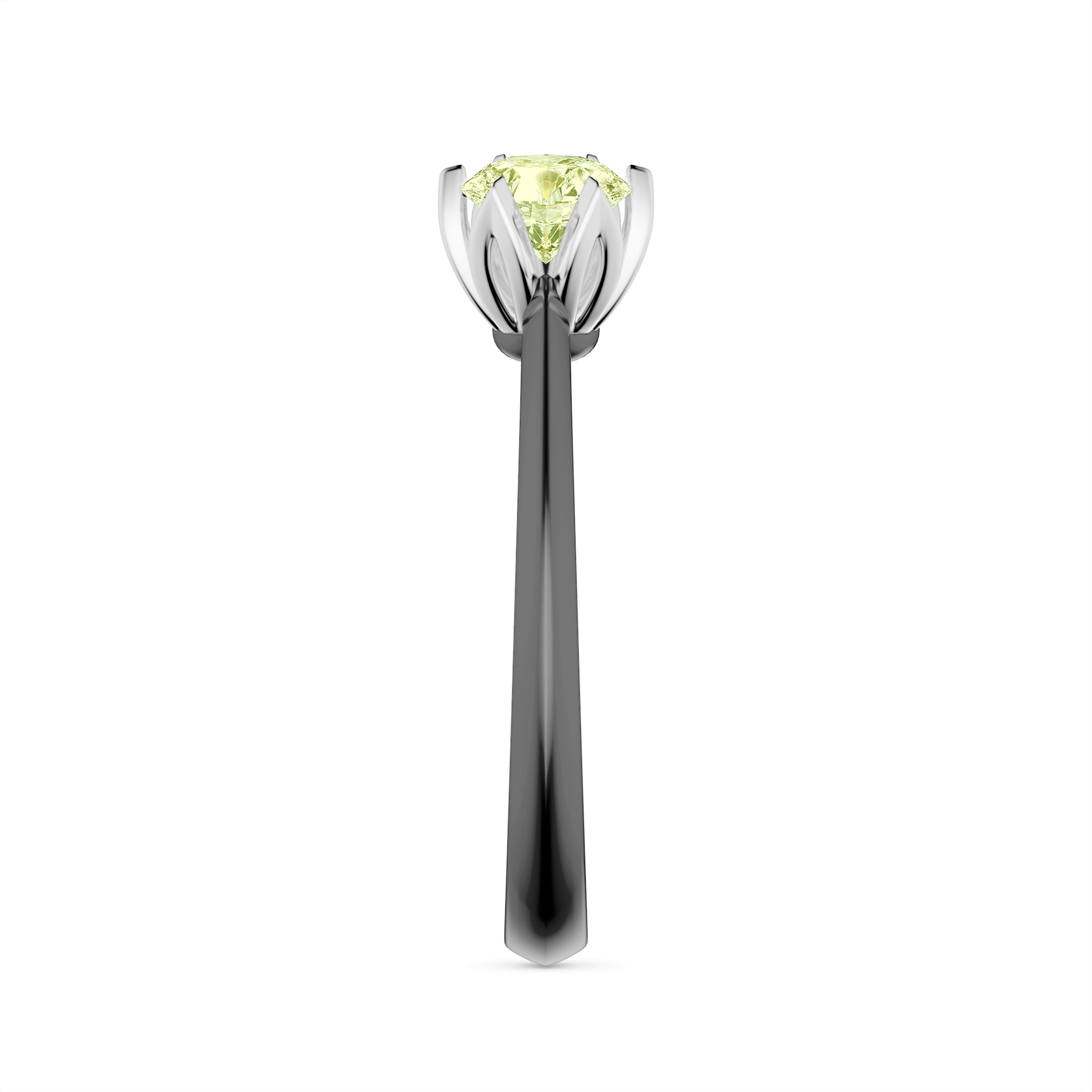 Pierscionek zareczynowy my daisy czarne zloto diament lab zielony jasny 0 50ct 4