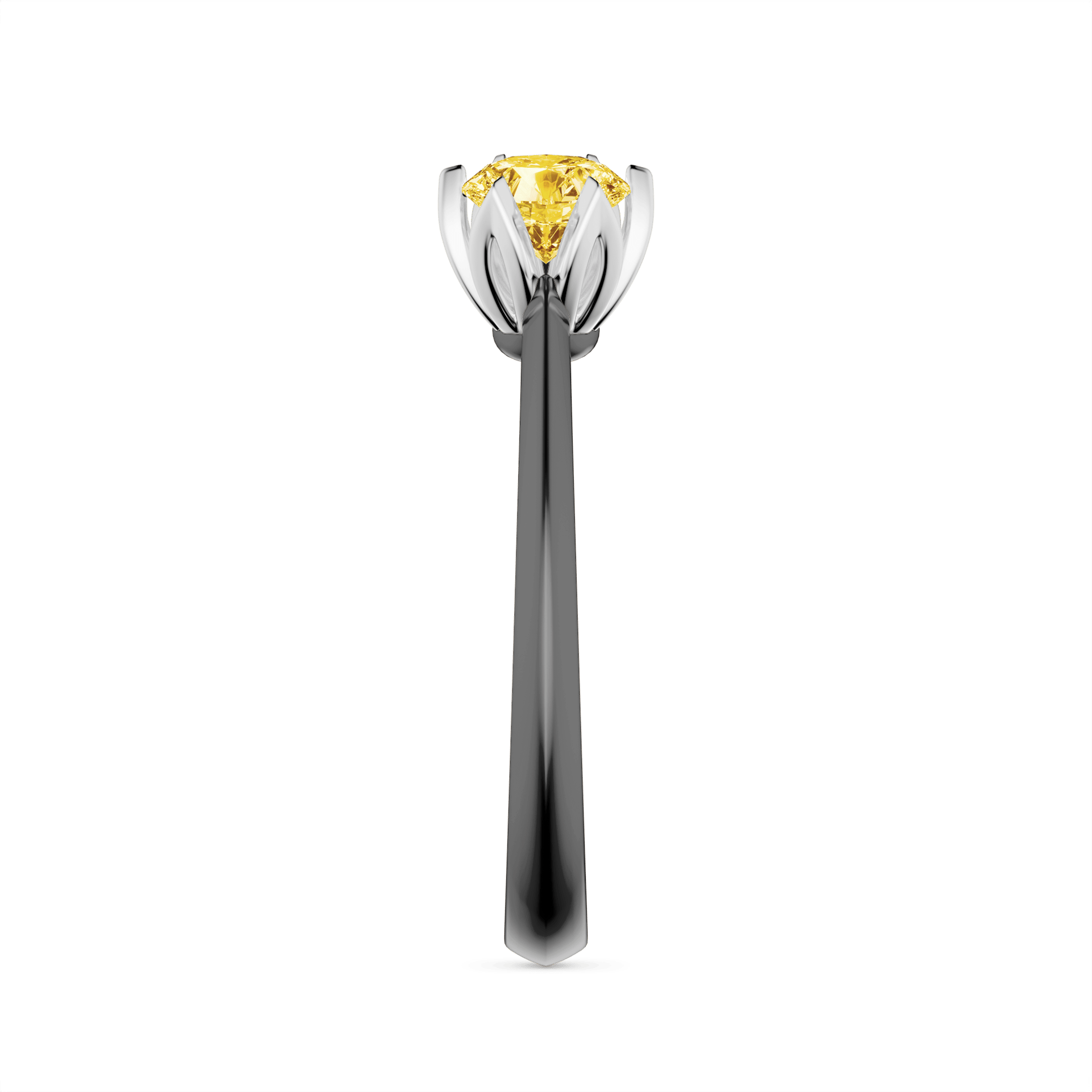 Pierscionek zareczynowy my daisy czarne zloto diament lab zolty 0 50ct 4