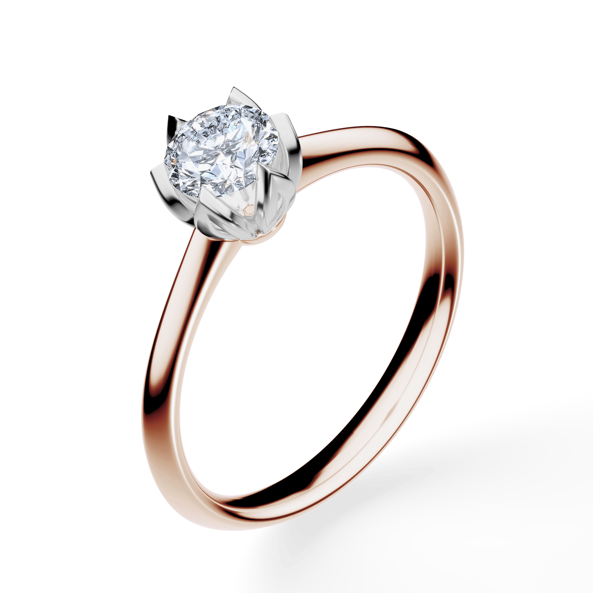 Pierścionek zaręczynowy My Daisy z różowego złota z diamentem laboratoryjnym 0,50ct