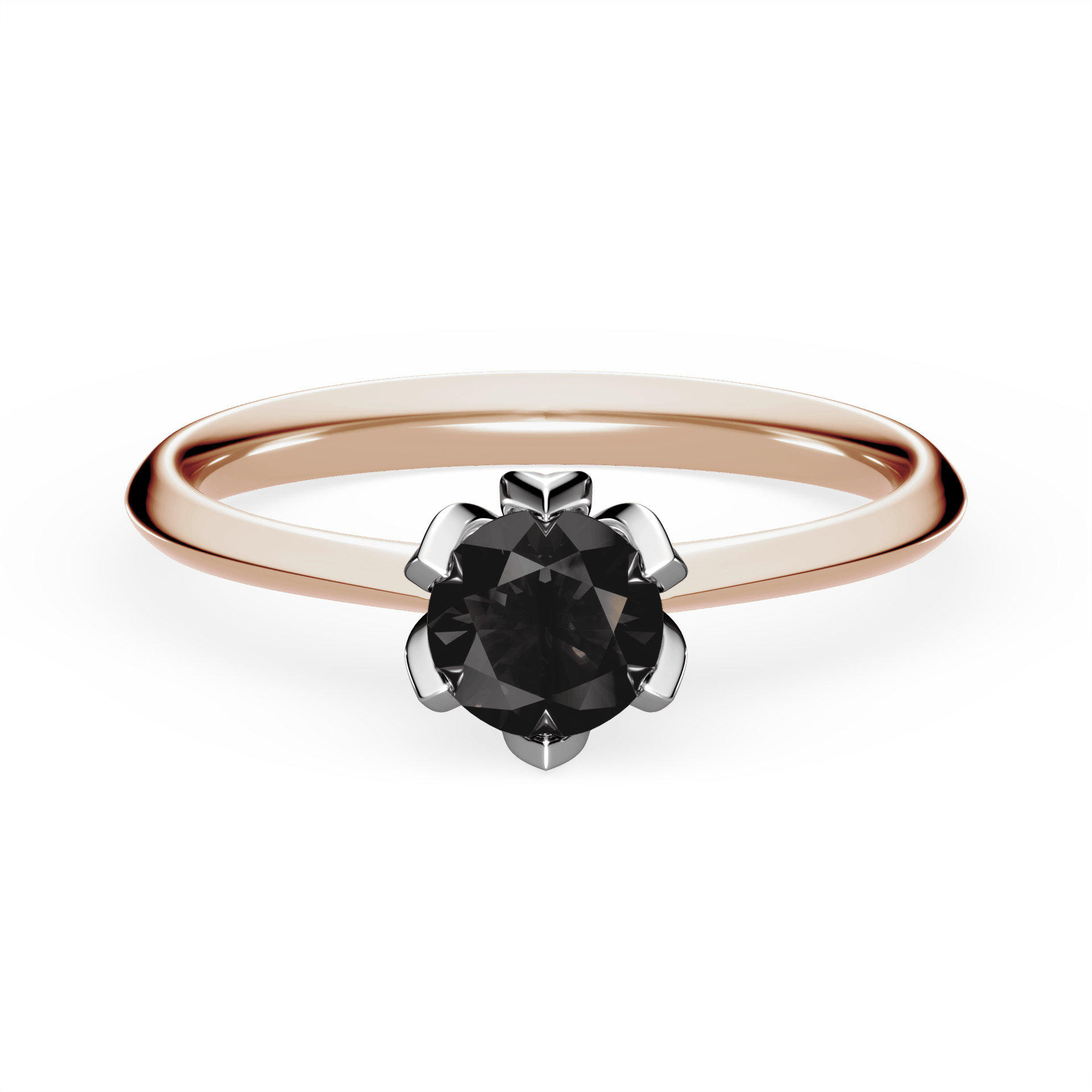 Pierścionek zaręczynowy My Daisy z różowego złota z czarnym diamentem laboratoryjnym 0,50ct