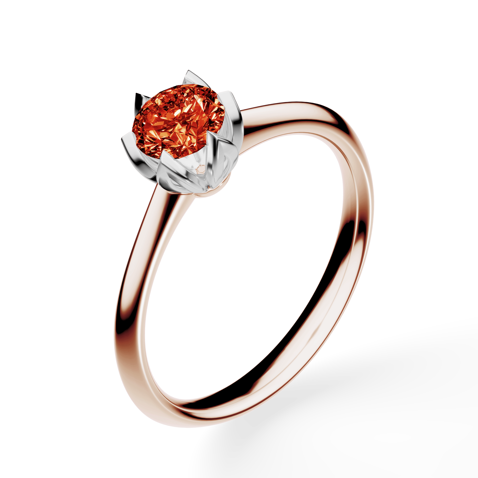 Pierścionek zaręczynowy My Daisy z różowego złota z czerwonym diamentem laboratoryjnym 0,50ct