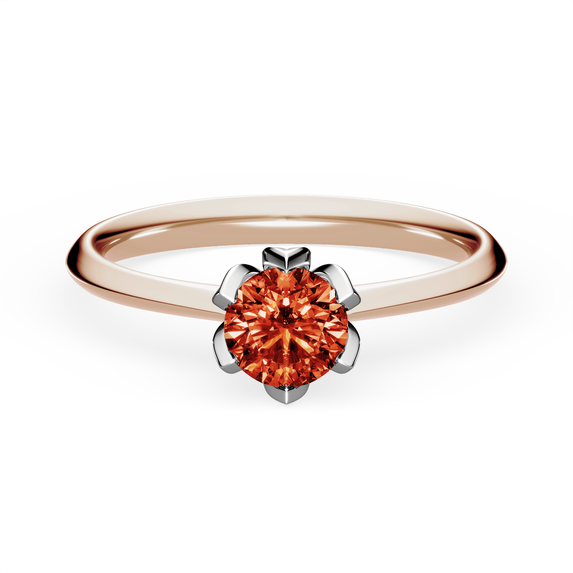 Pierścionek zaręczynowy My Daisy z różowego złota z czerwonym diamentem laboratoryjnym 0,50ct