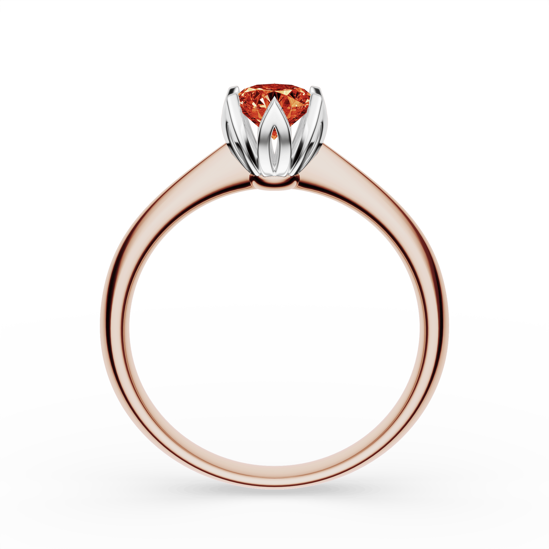 Pierścionek zaręczynowy My Daisy z różowego złota z czerwonym diamentem laboratoryjnym 0,50ct