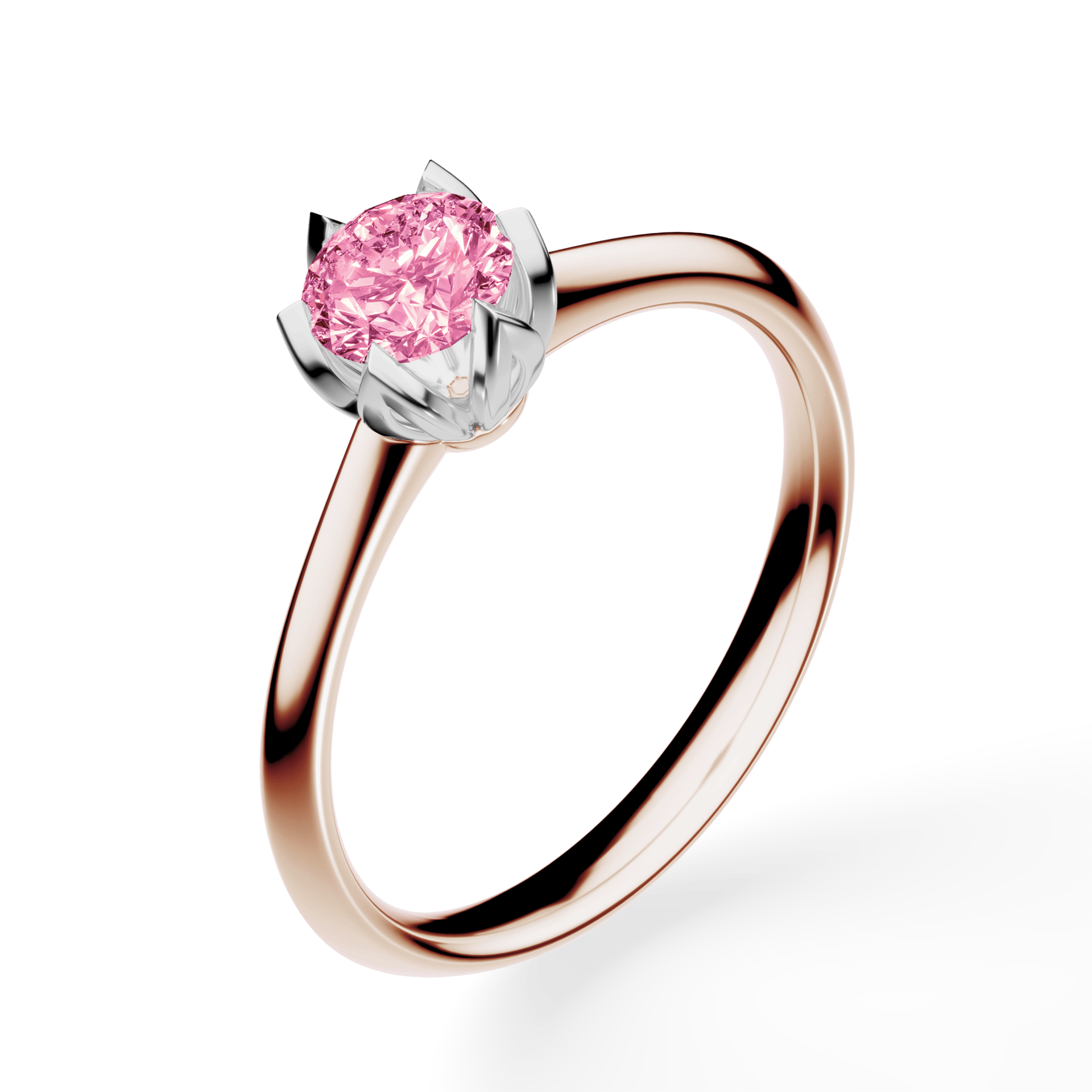 Pierścionek zaręczynowy My Daisy z różowego złota z różowym diamentem laboratoryjnym 0,50ct