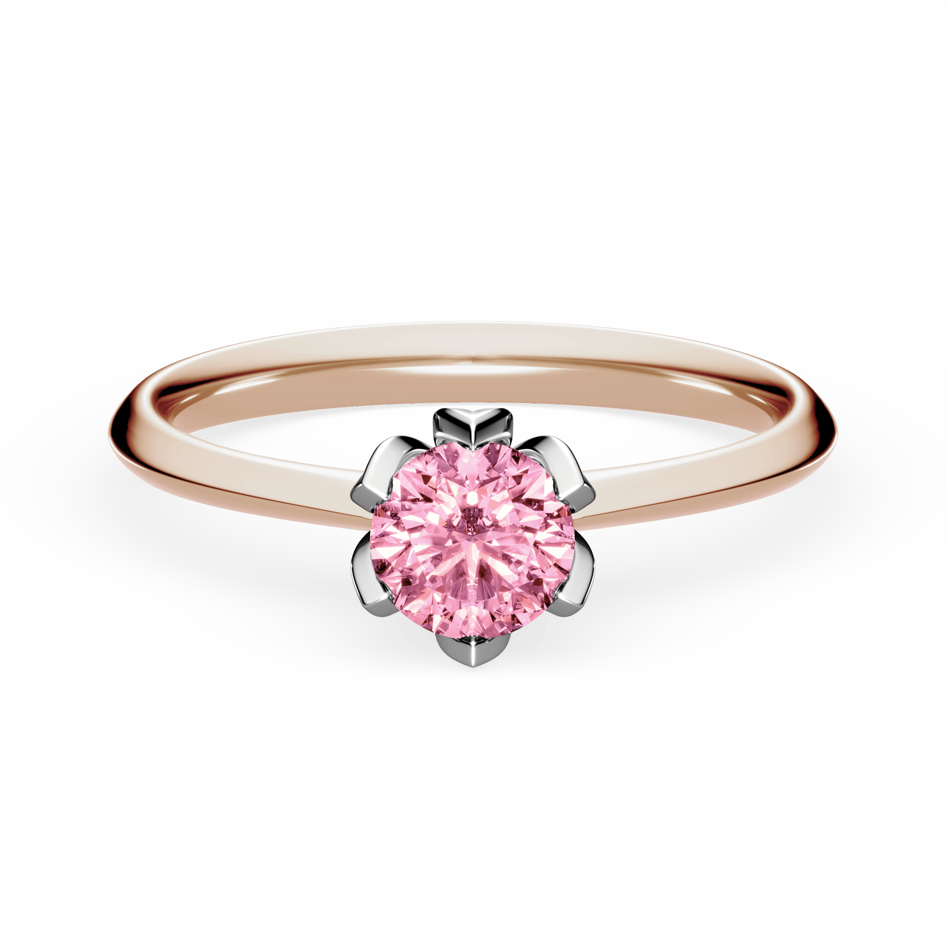 Pierścionek zaręczynowy My Daisy z różowego złota z różowym diamentem laboratoryjnym 0,50ct