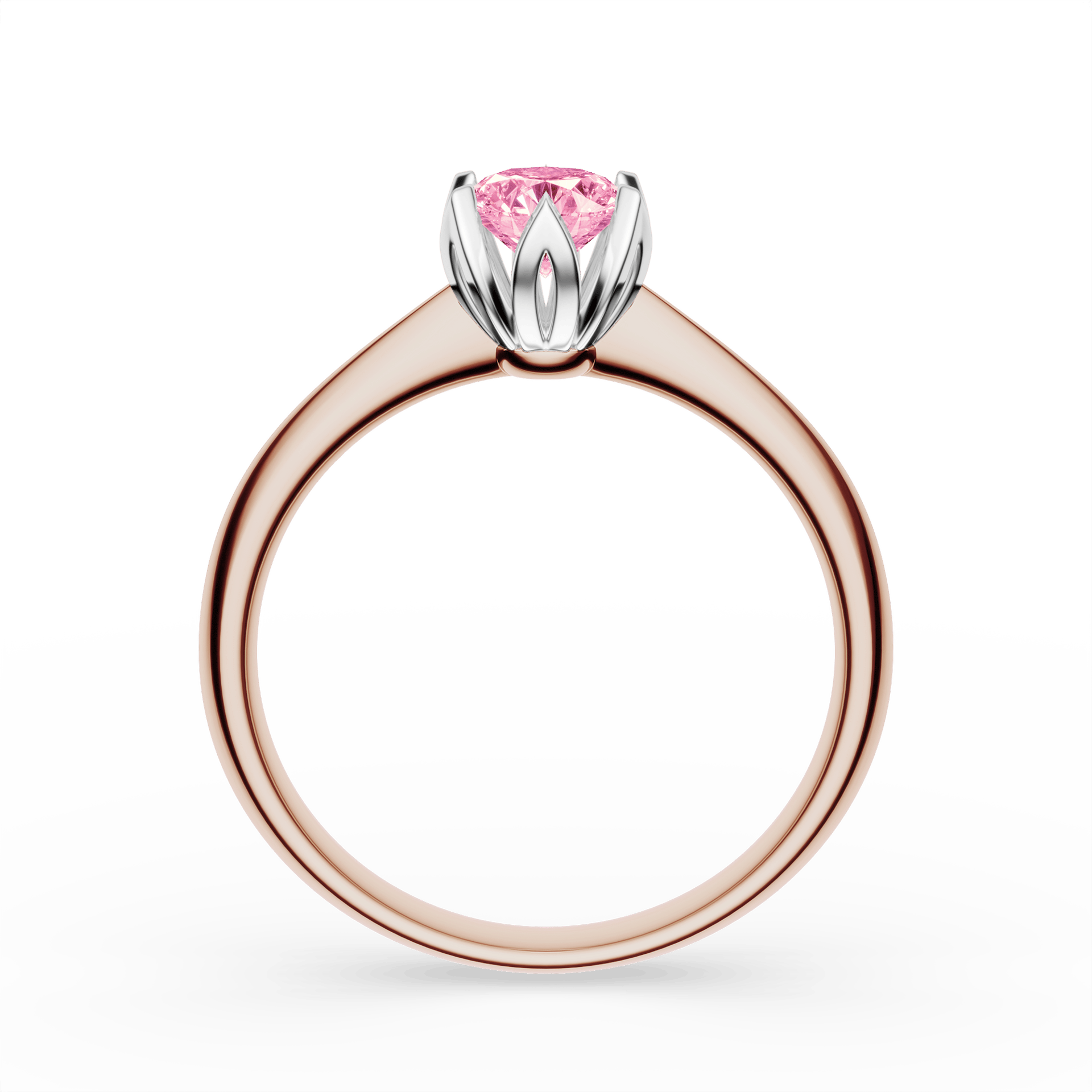 Pierścionek zaręczynowy My Daisy z różowego złota z różowym diamentem laboratoryjnym 0,50ct