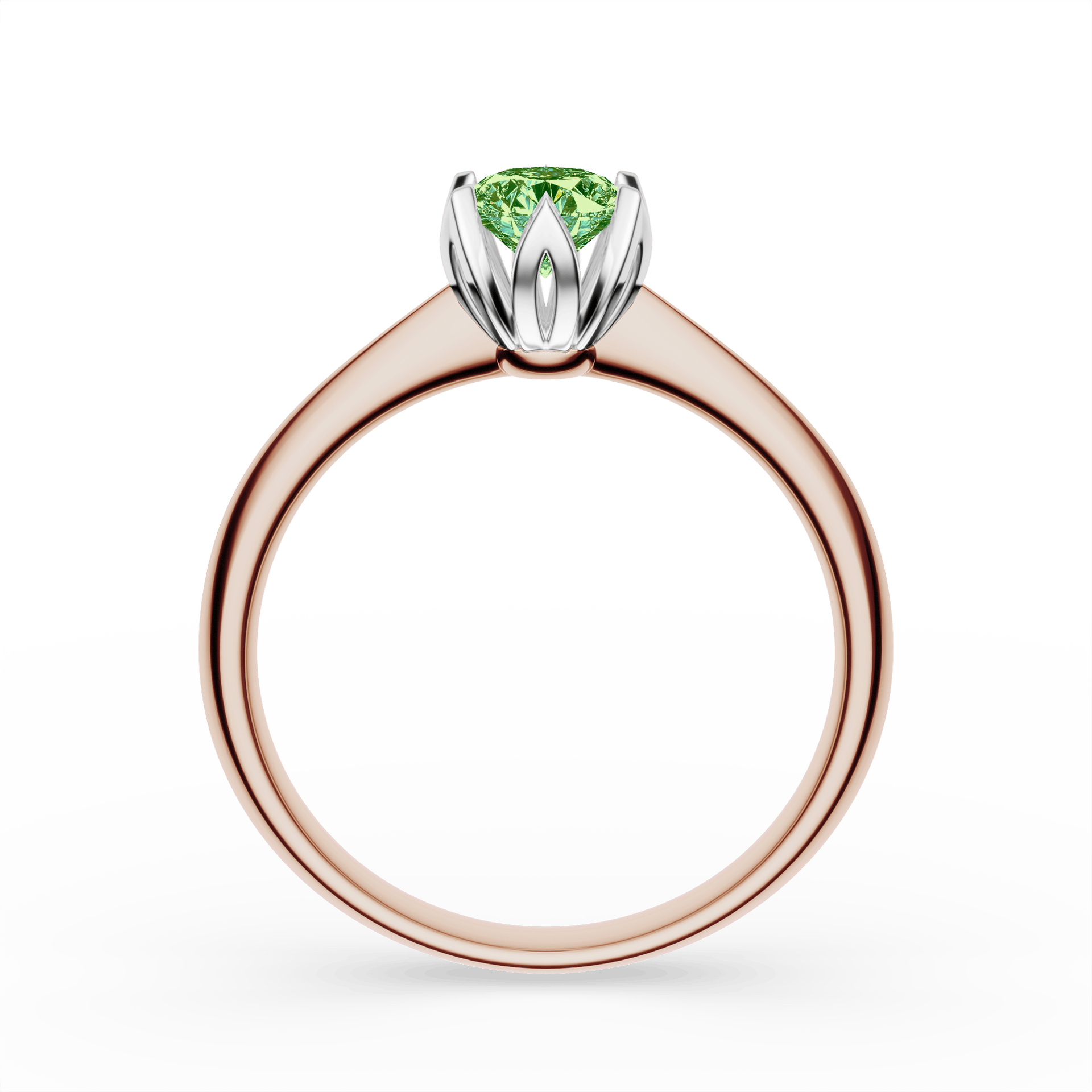 Pierścionek zaręczynowy My Daisy z różowego złota z ciemnym zielonym diamentem laboratoryjnym 0,50ct