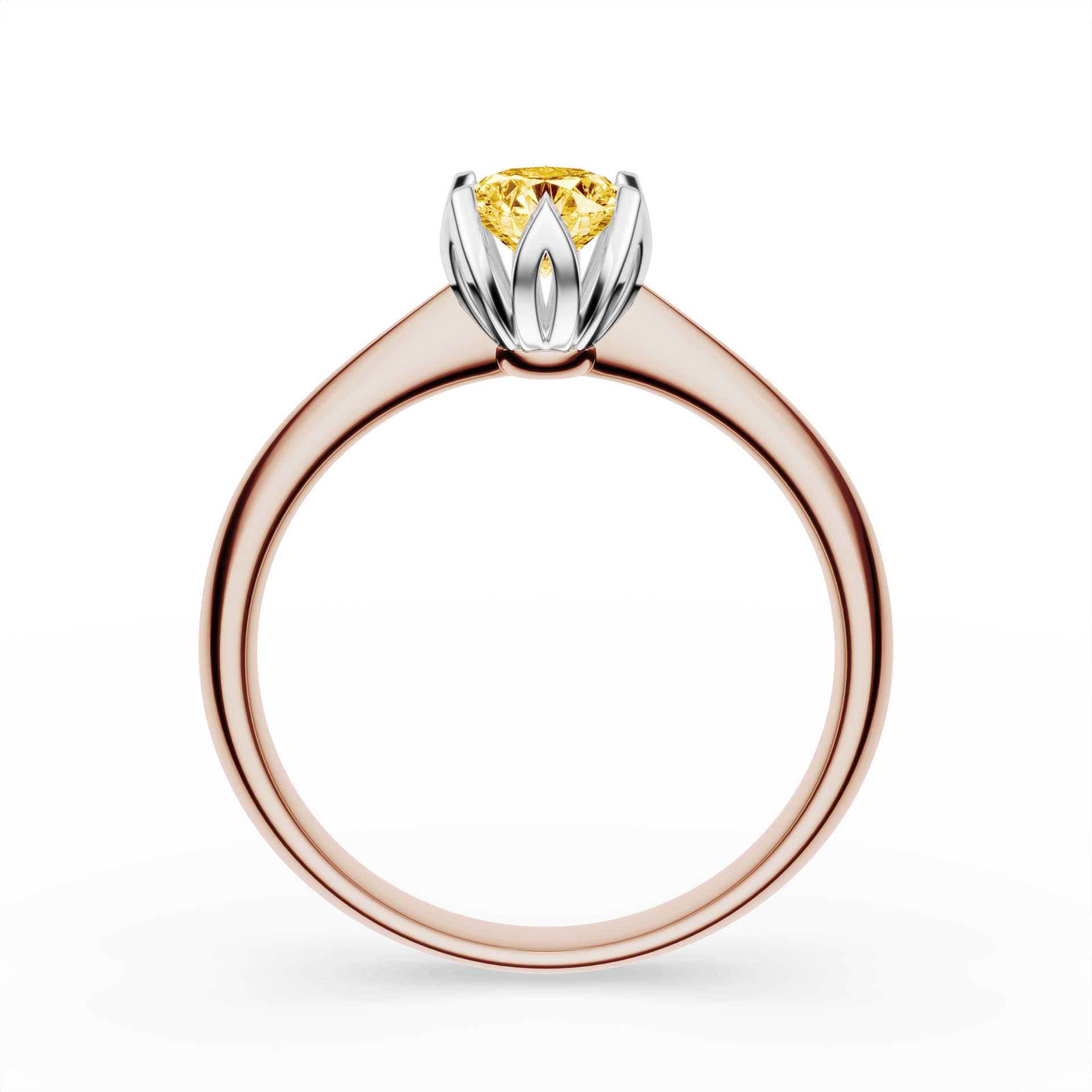 Pierścionek zaręczynowy My Daisy z różowego złota z żółtym diamentem laboratoryjnym 0,50ct