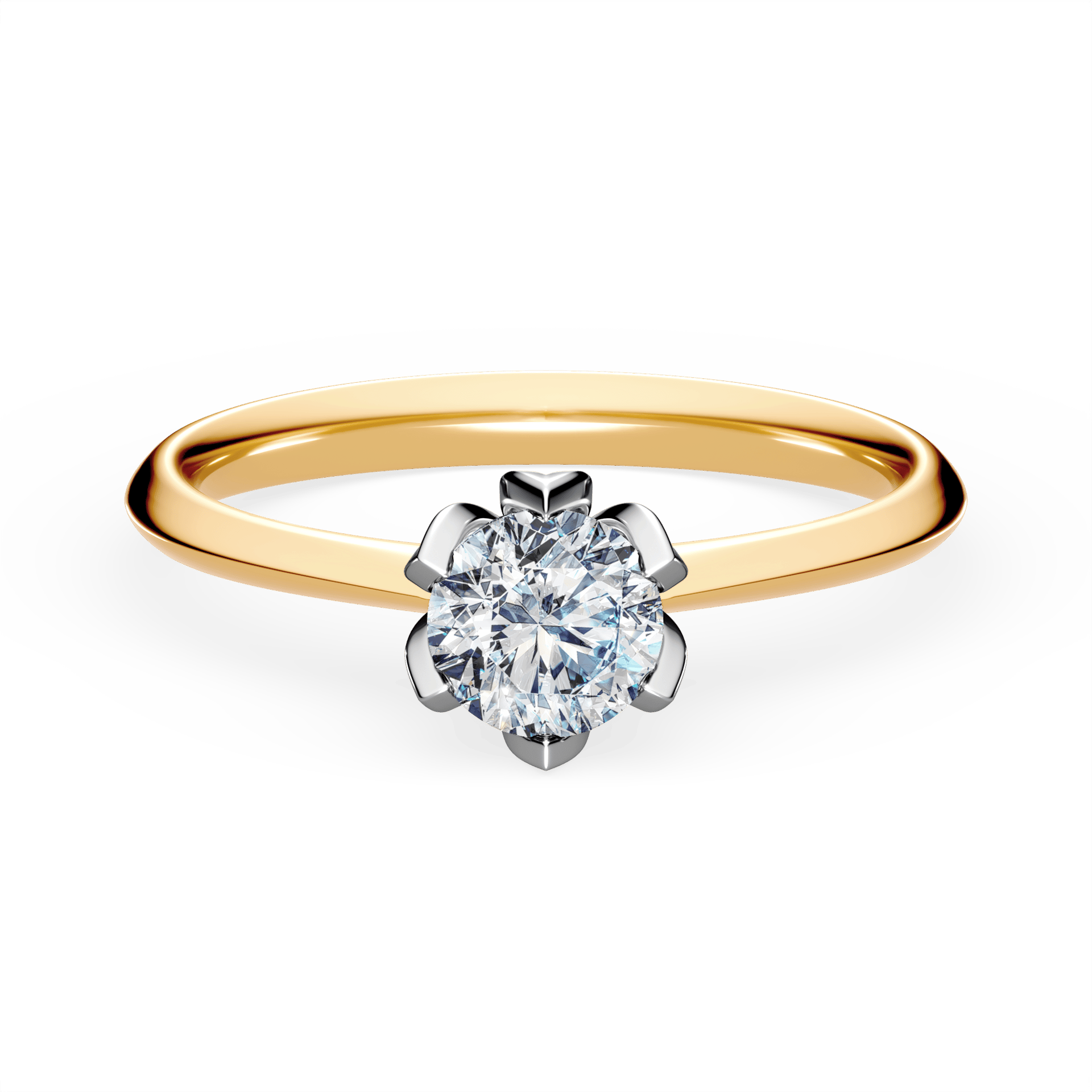 Pierścionek zaręczynowy My Daisy z żółtego złota z diamentem naturalnym 0,50ct