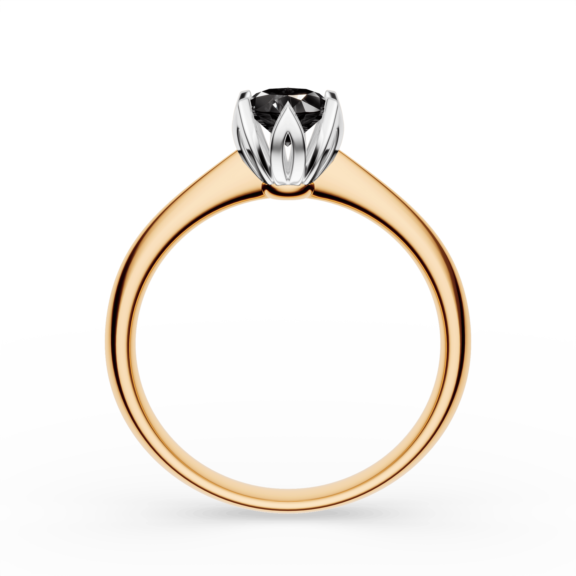 Pierścionek zaręczynowy My Daisy z żółtego złota z czarnym diamentem laboratoryjnym 0,50ct