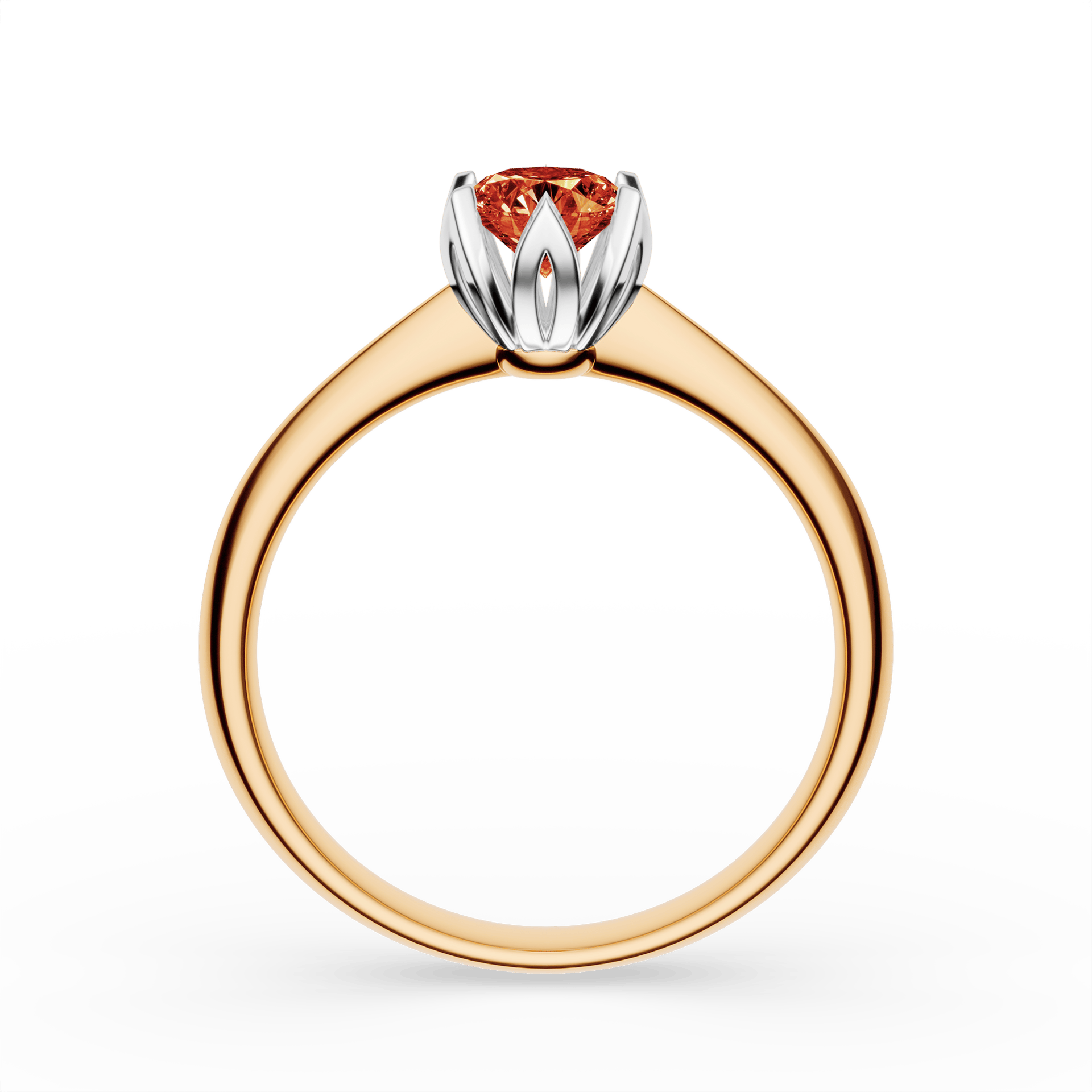 Pierścionek zaręczynowy My Daisy z żółtego złota z czerwonym diamentem laboratoryjnym 0,50ct