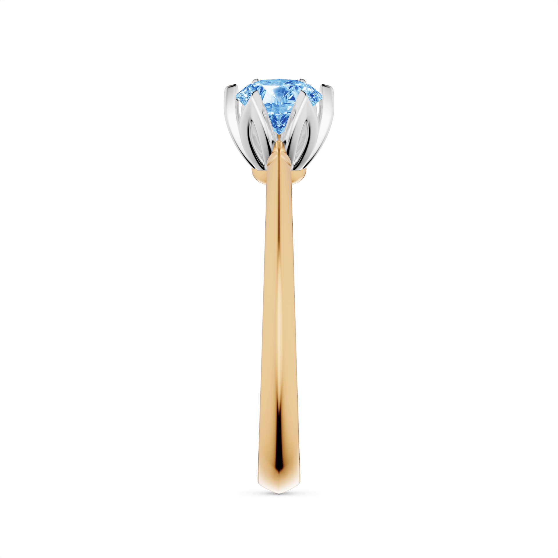 Pierscionek zareczynowy my daisy zolte zloto diament lab niebieski 0 50ct 4