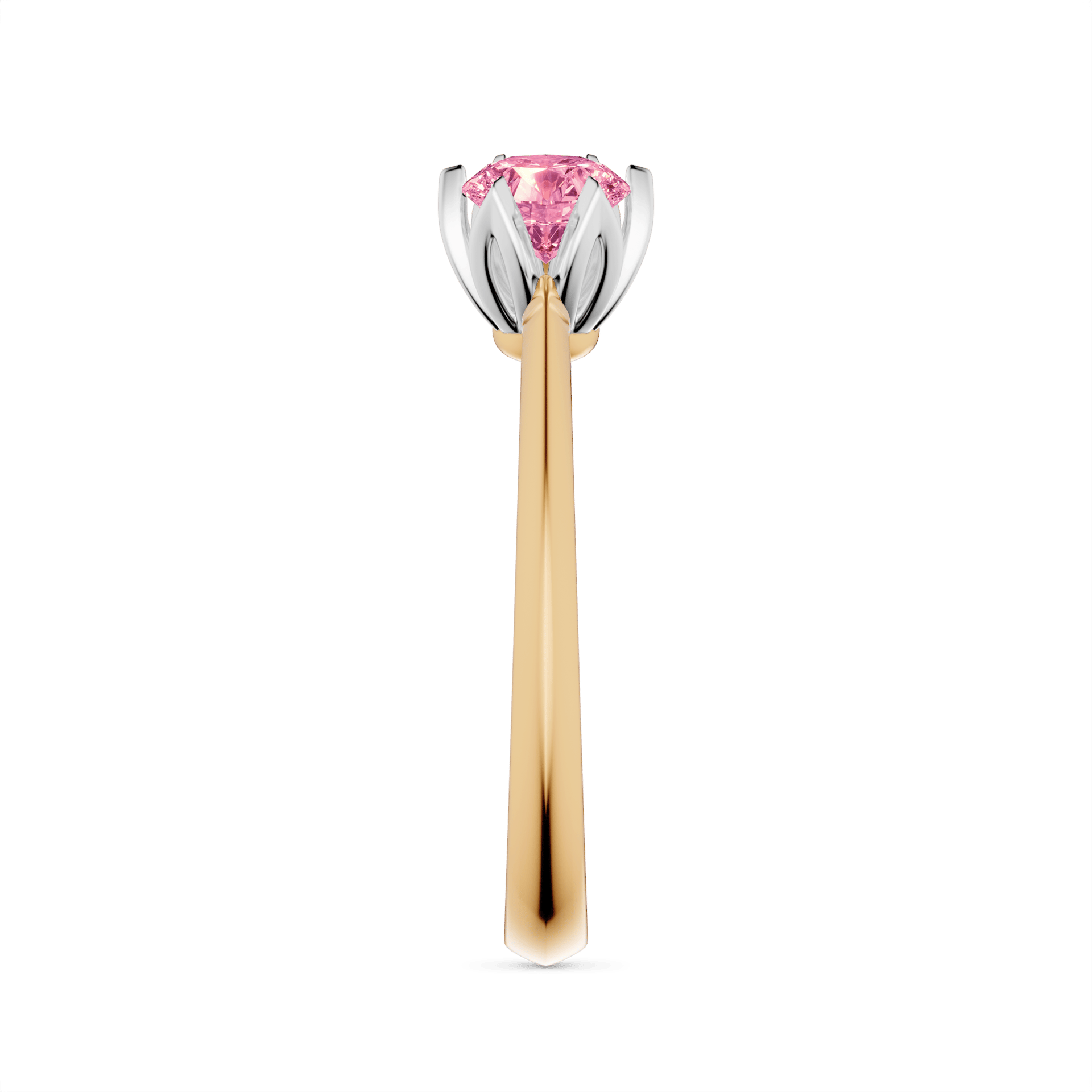 Pierscionek zareczynowy my daisy zolte zloto diament lab rozowy 0 50ct 4