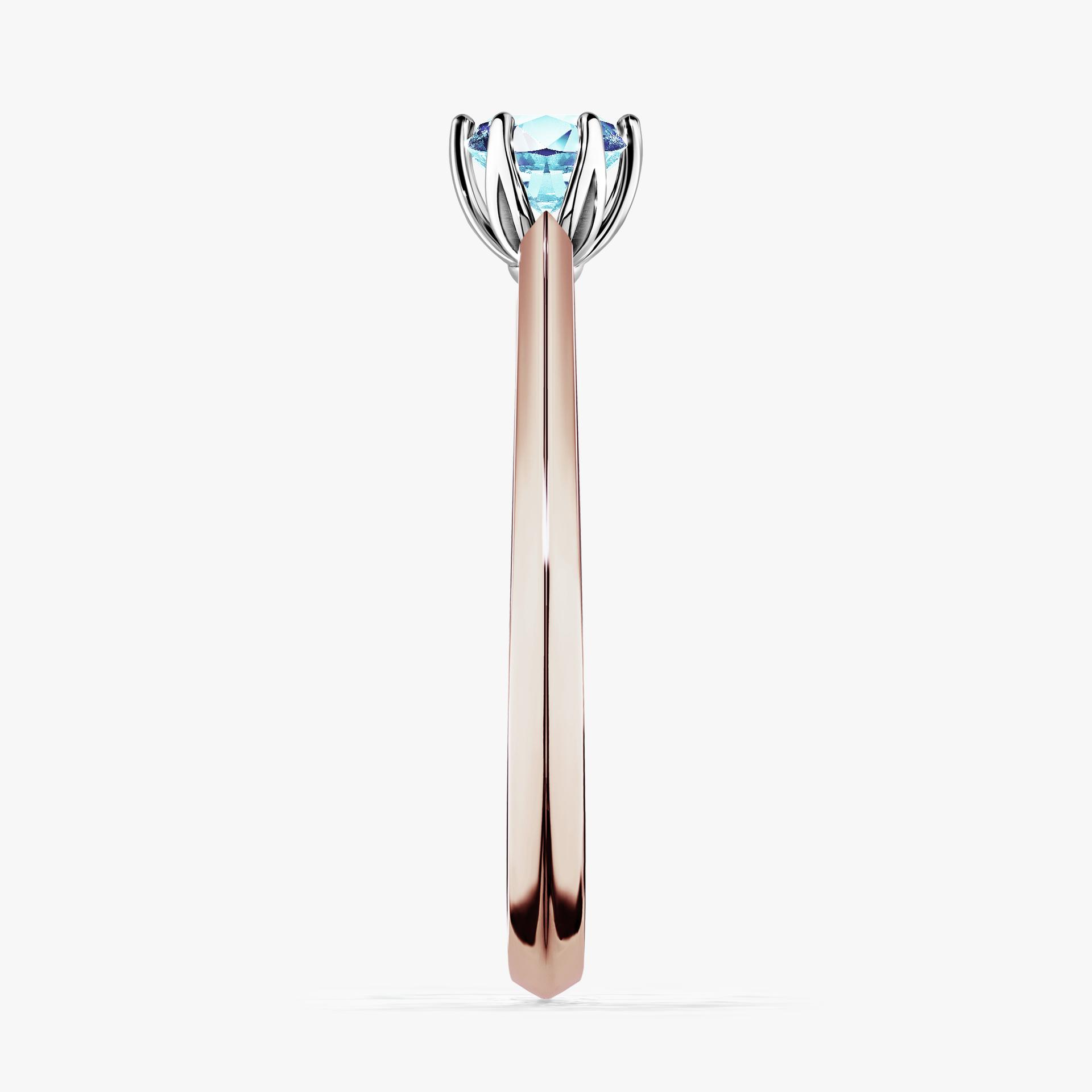 Pierscionek zareczynowy z akwamarynem 030 CT z rozowego zlota my daisy 03