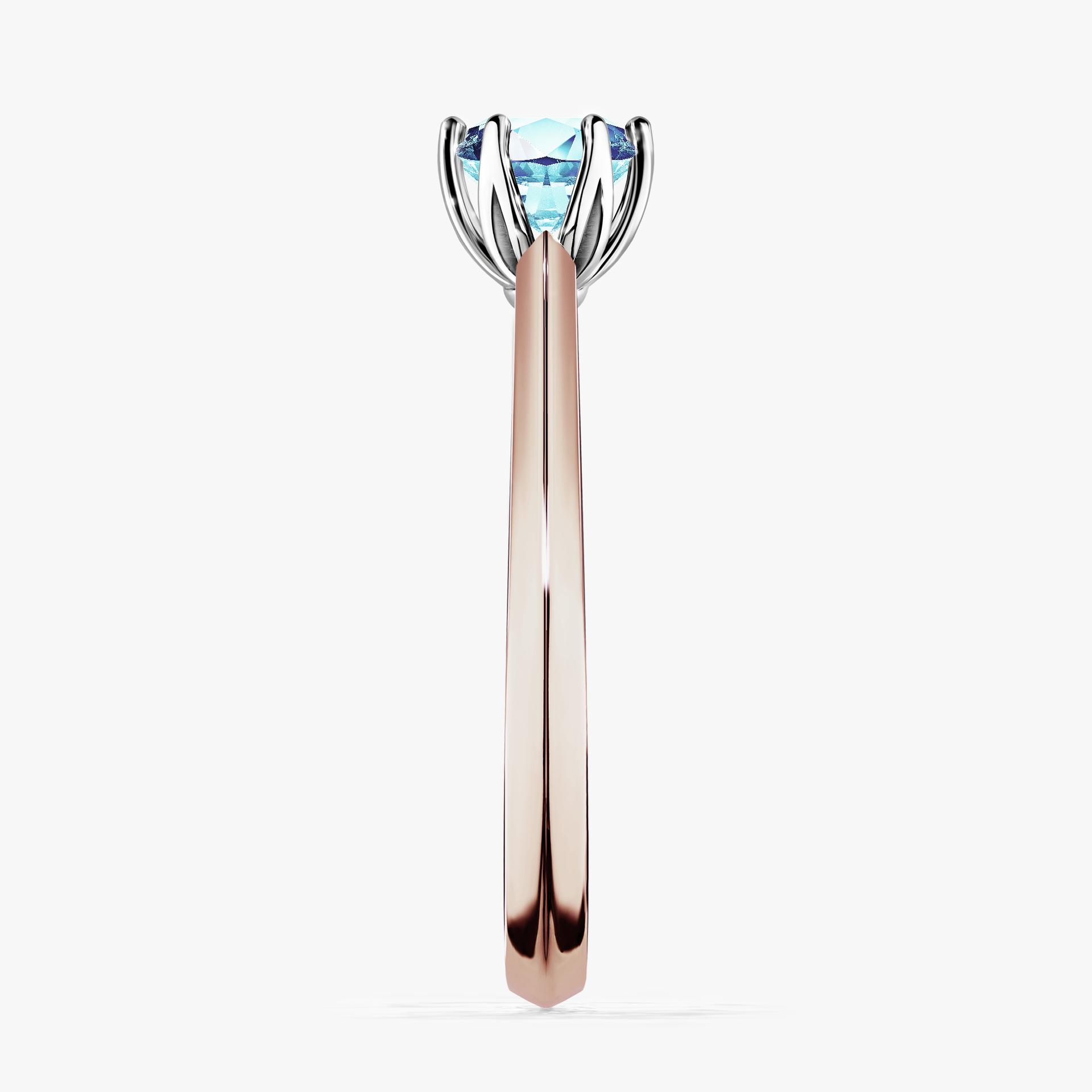 Pierścionek zaręczynowy My Daisy z różowego złota z akwamarynem 0,50ct