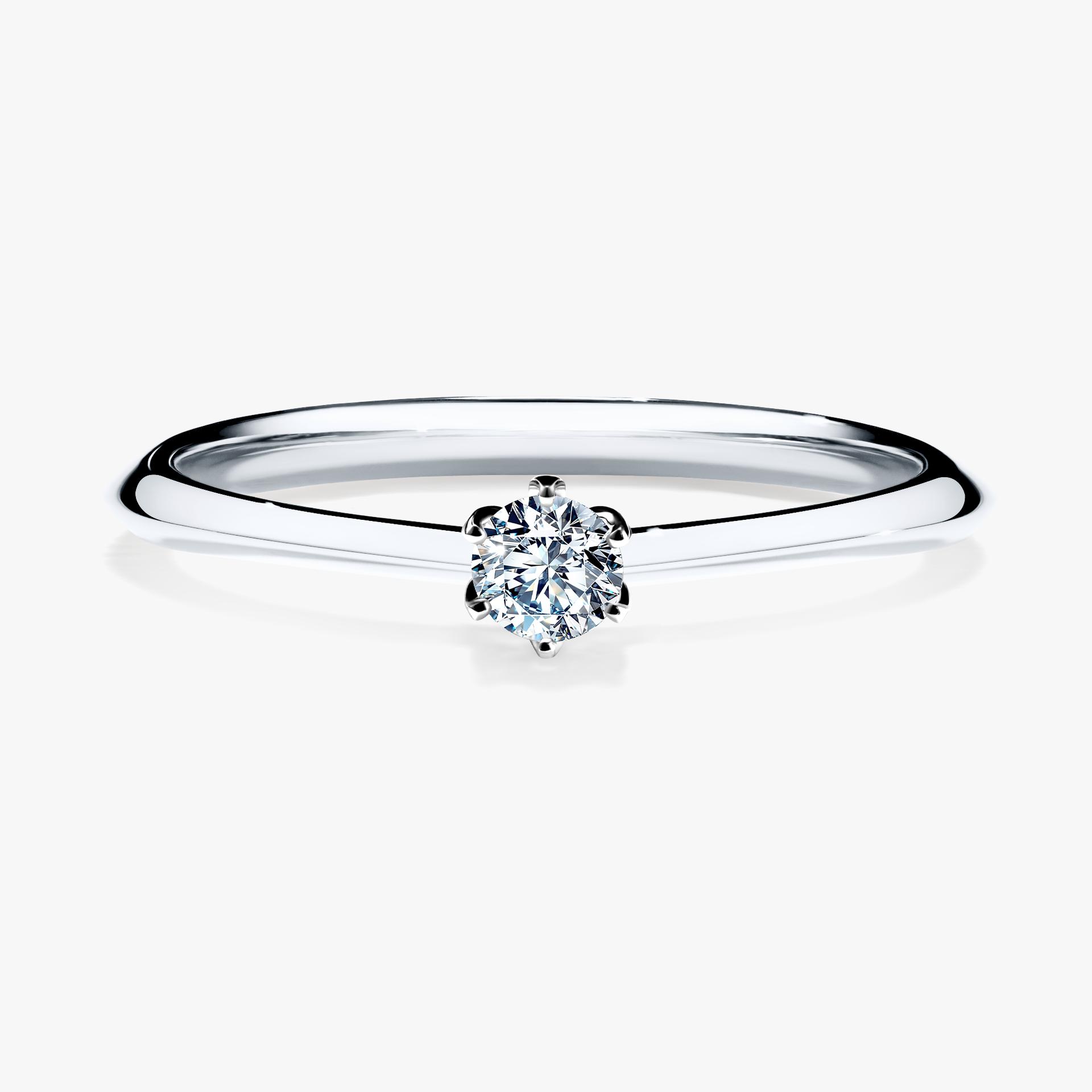 Pierscionek zareczynowy z diamentem 010 CT z bialego zlota my daisy 01