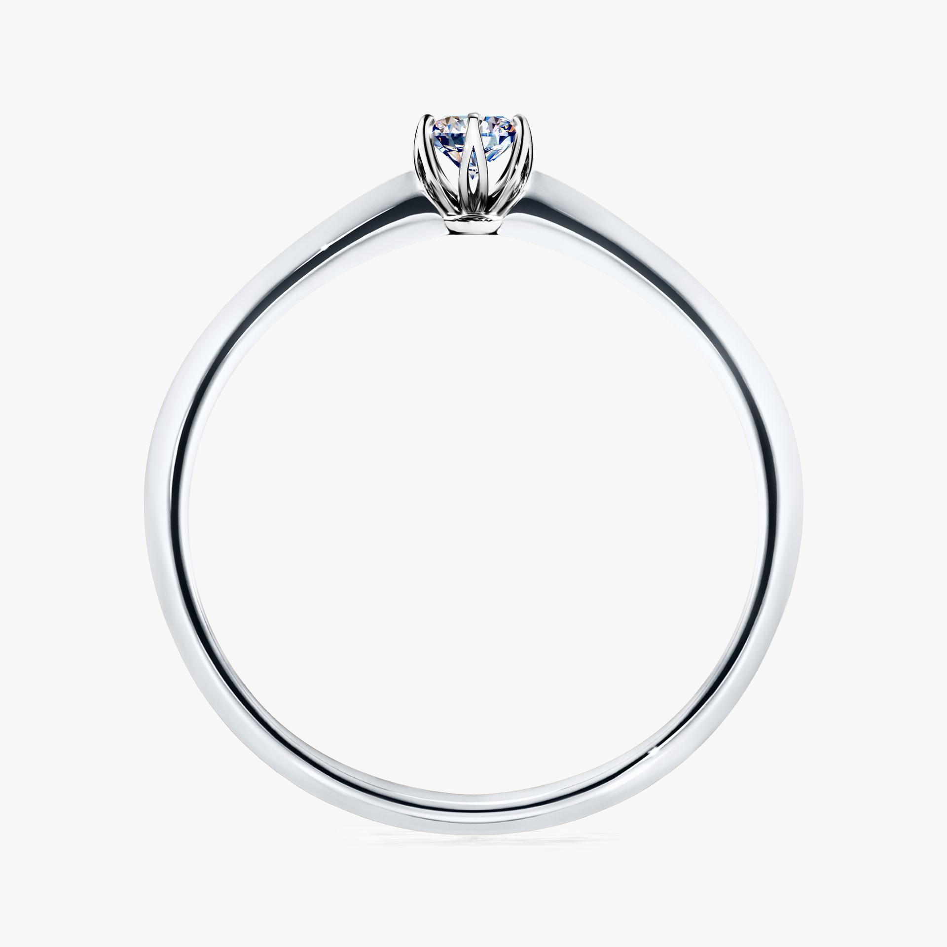 Pierscionek zareczynowy z diamentem 010 CT z bialego zlota my daisy 02
