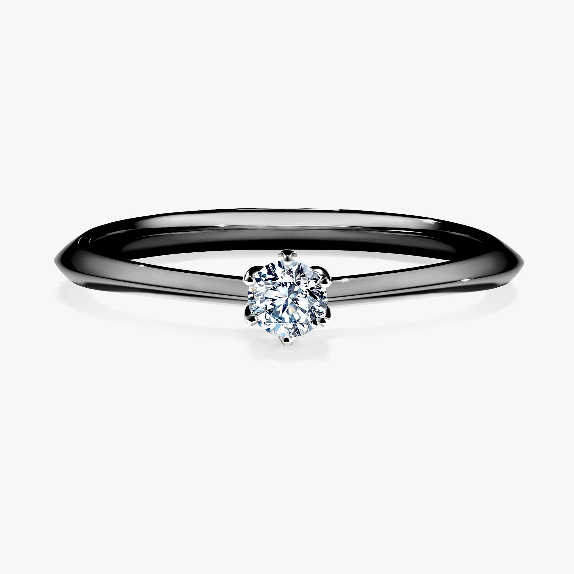 Pierscionek zareczynowy z diamentem 010 CT z czarnego zlota my daisy 01