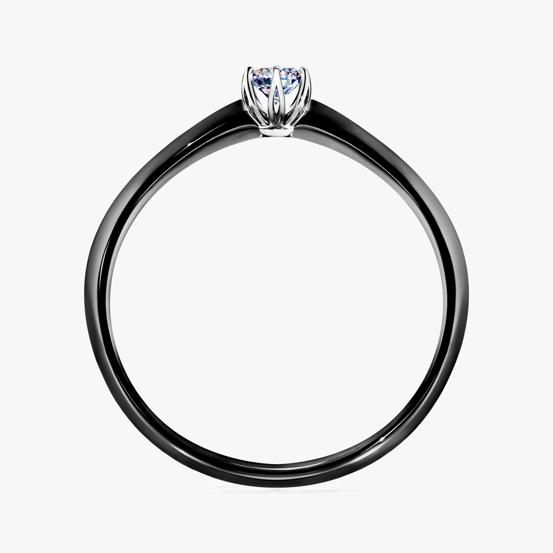 Pierscionek zareczynowy z diamentem 010 CT z czarnego zlota my daisy 02